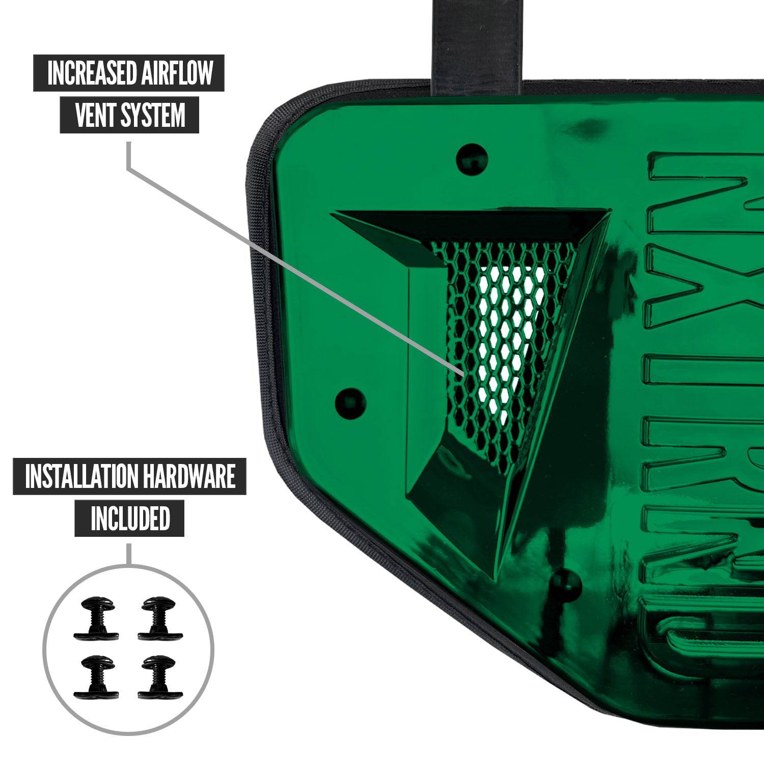 NXTRND B-PLATE® Football Back Plate Chrome Dark Green