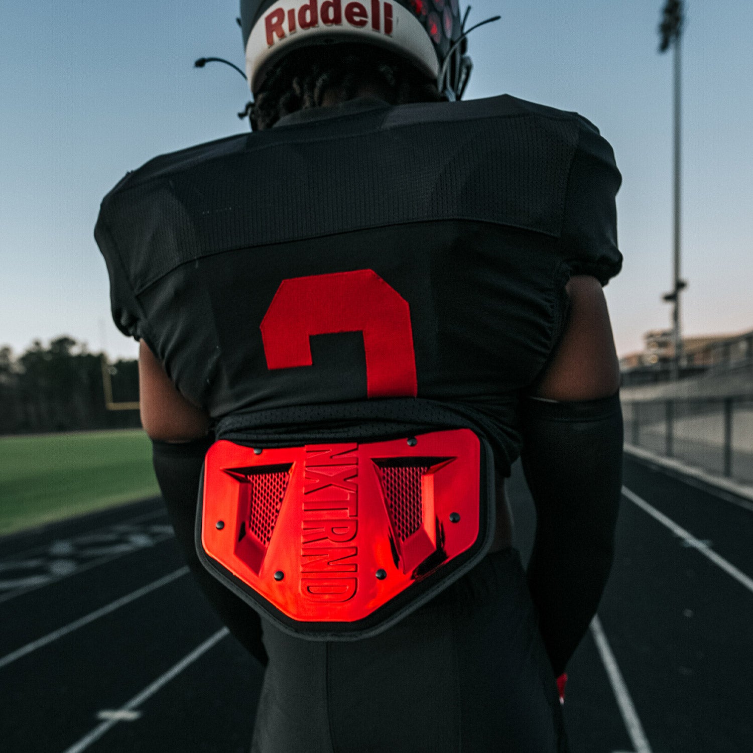 NXTRND B-PLATE® Football Back Plate Chrome Red
