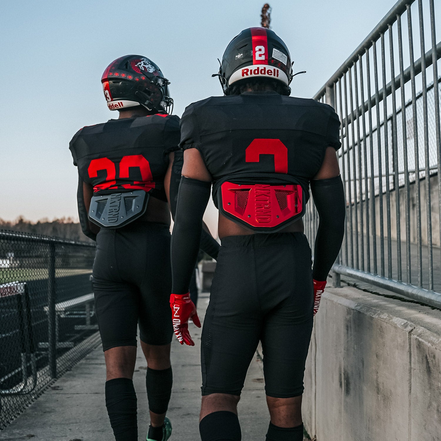 NXTRND B-PLATE® Football Back Plate Chrome Red