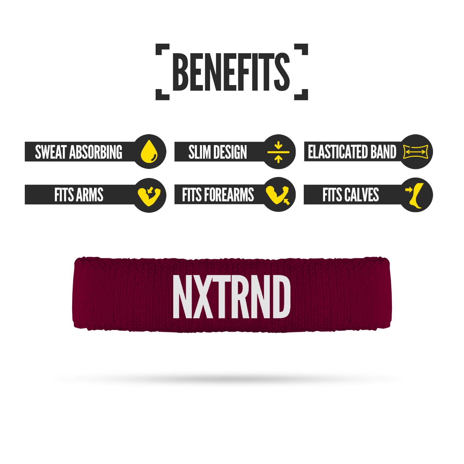 NXTRND Arm Bands Maroon (1 Pair)