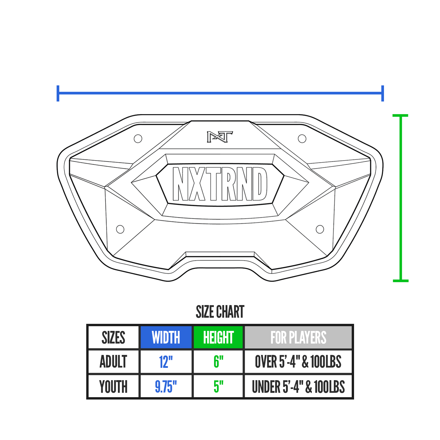 Plaque dorsale de football américain NXTRND B-PLATE® Pro blanche