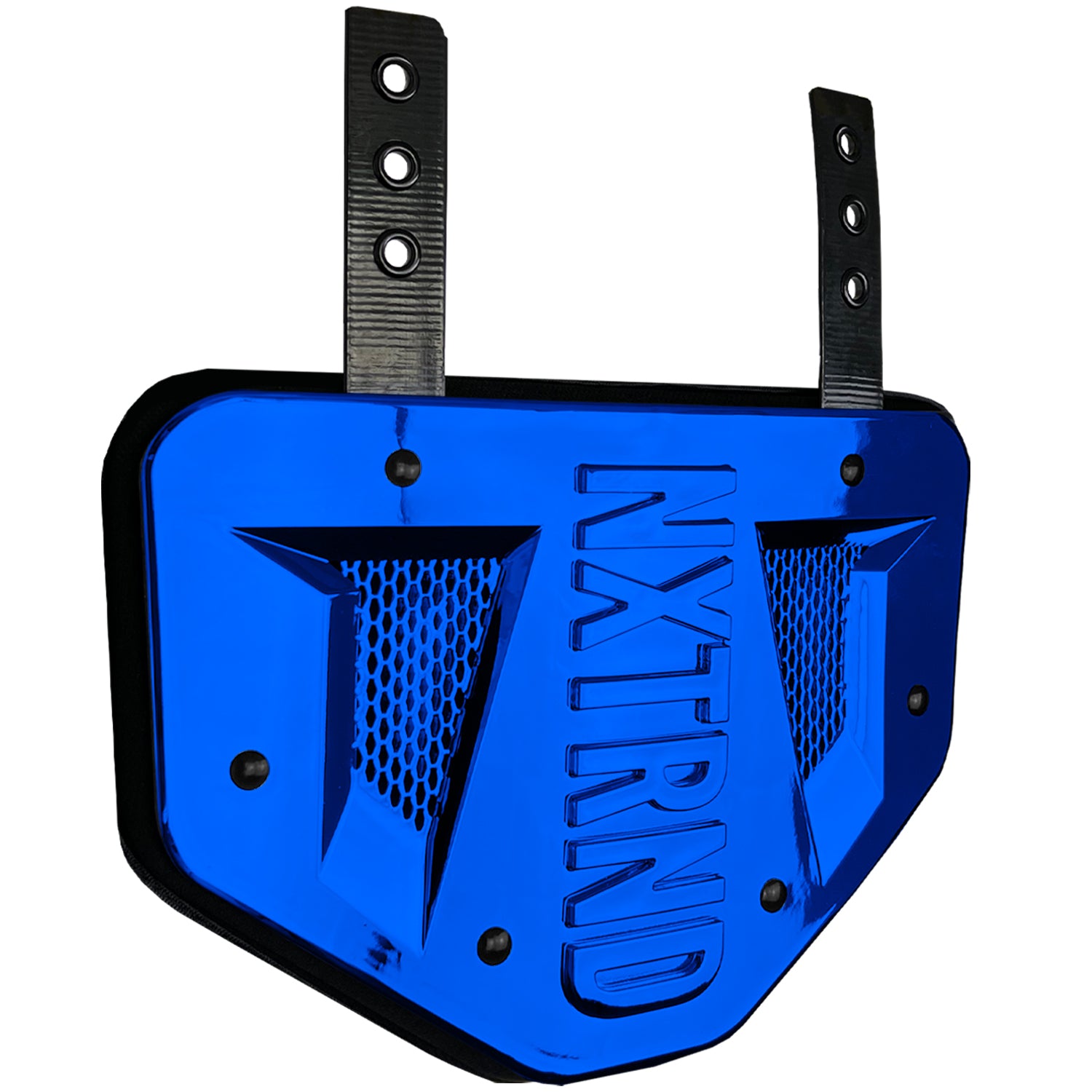 NXTRND B-PLATE® Football Back Plate Chrome Blue