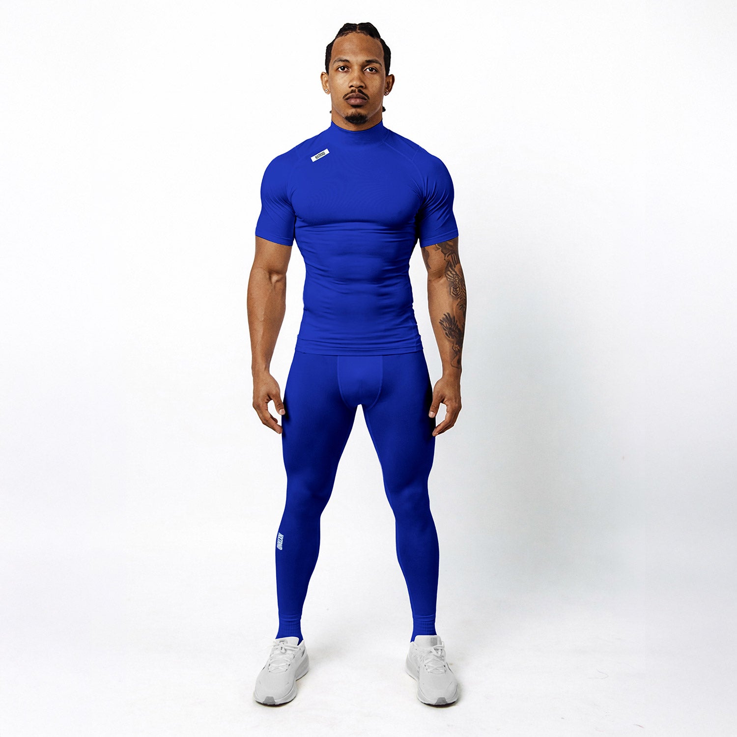 Nxtrnd Core Turtleneck Compression Short Sleeve Blue