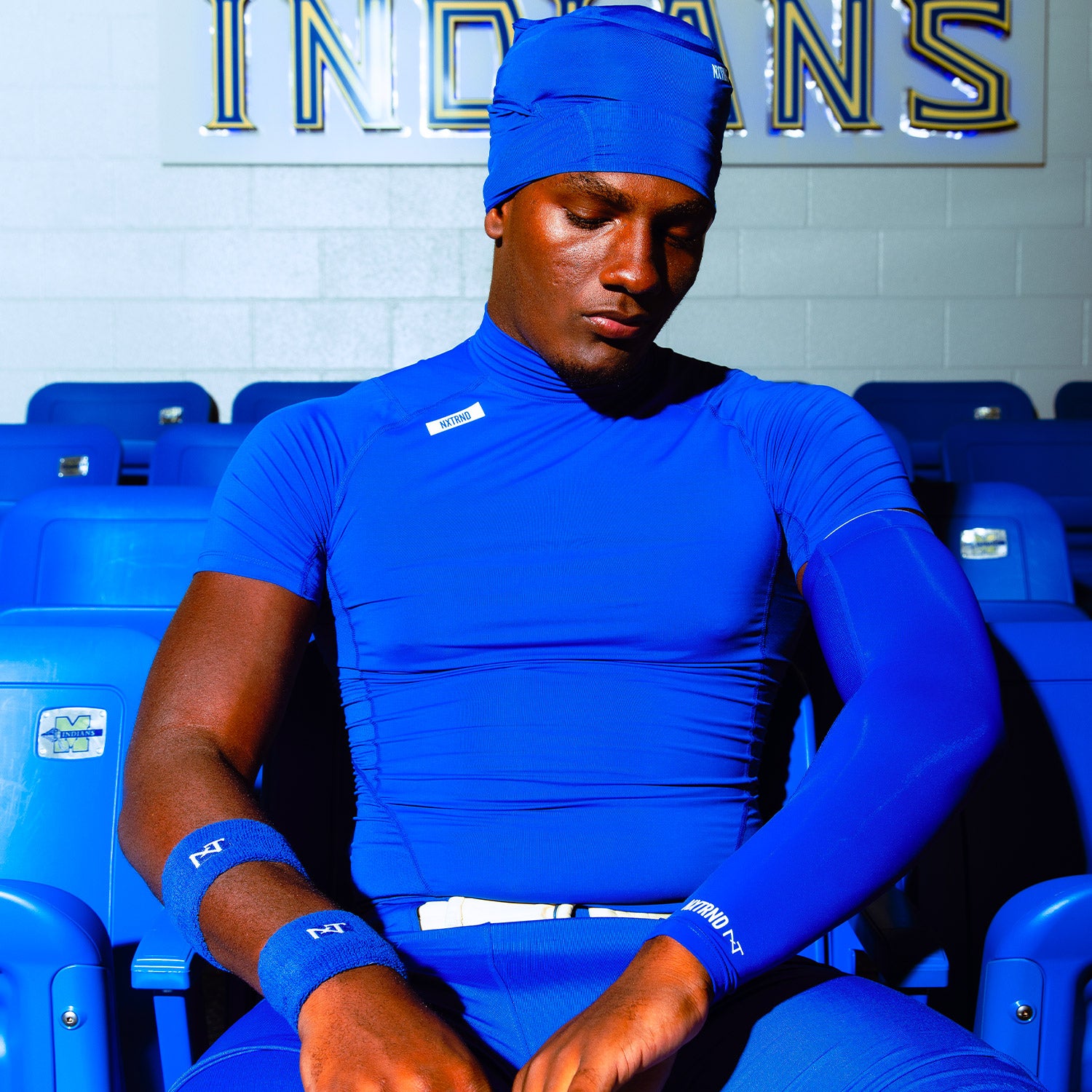 Nxtrnd Core Turtleneck Compression Short Sleeve Blue