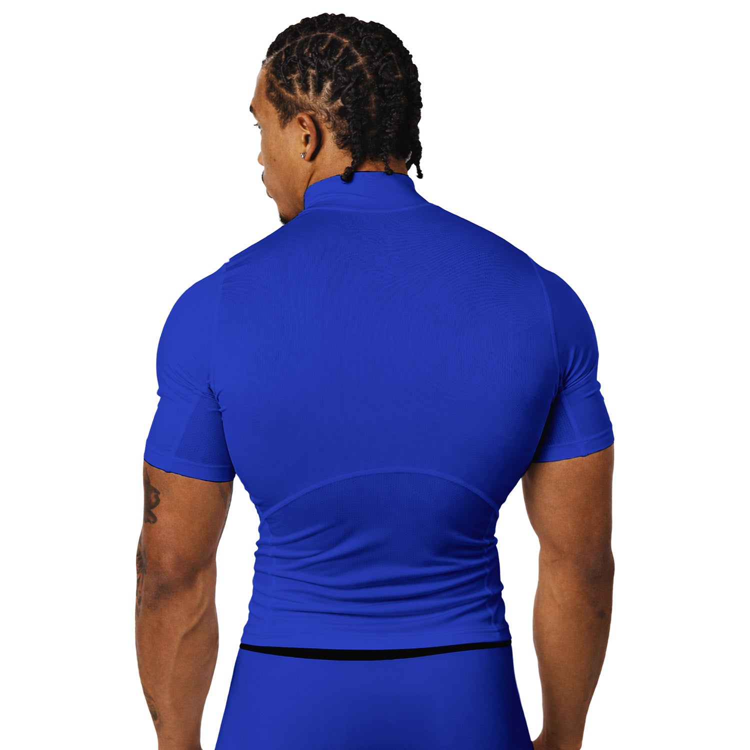 トップス tonntonn Nxtrnd Core Turtleneck Compression Short Sleeve Blue