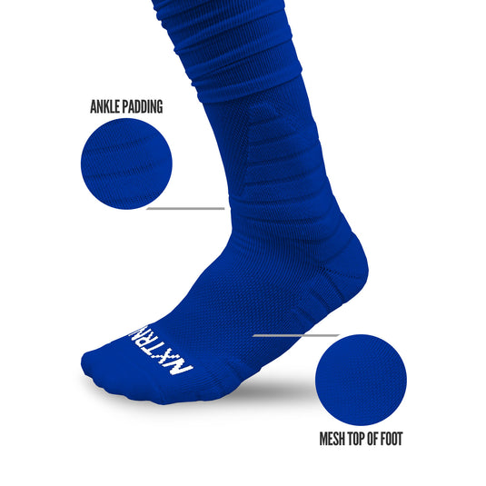 omhyggeligt Scrupulous jug NXTRND XTD Padded Scrunch Football Socks Blue
