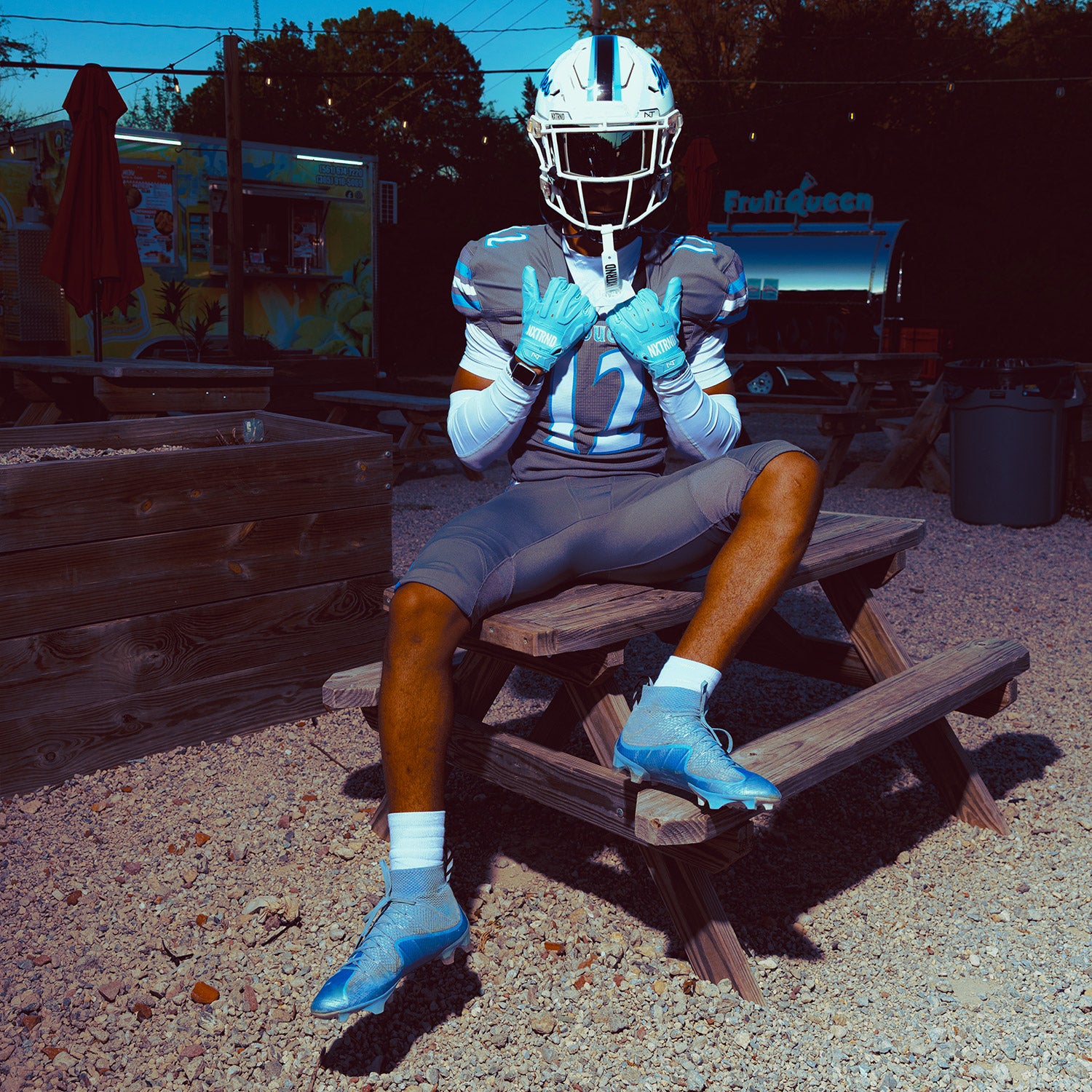 NXTRND G3® Pro Padded Football Gloves Columbia Blue