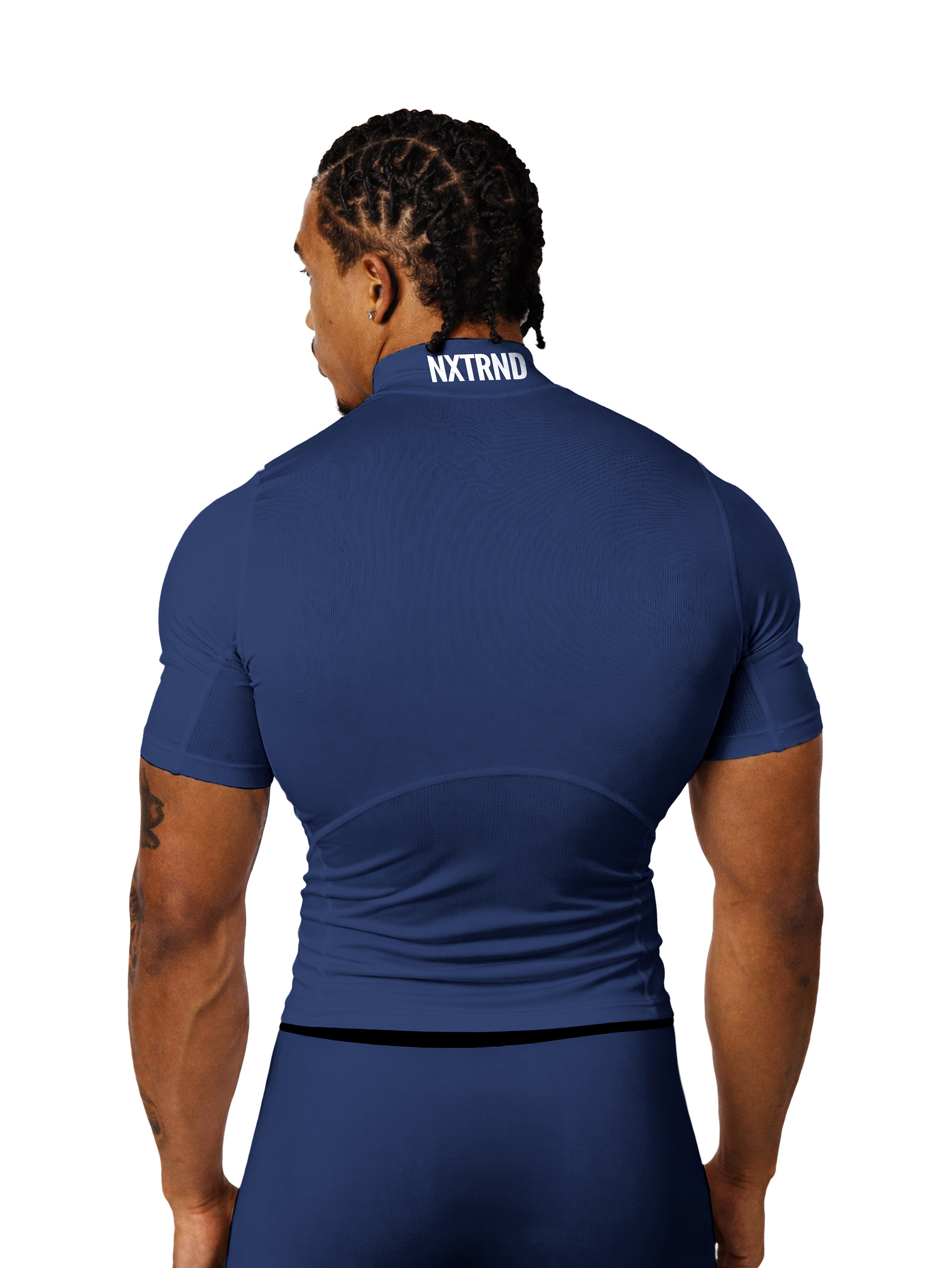 Col roulé Nxtrnd Core, manches courtes de compression, bleu marine