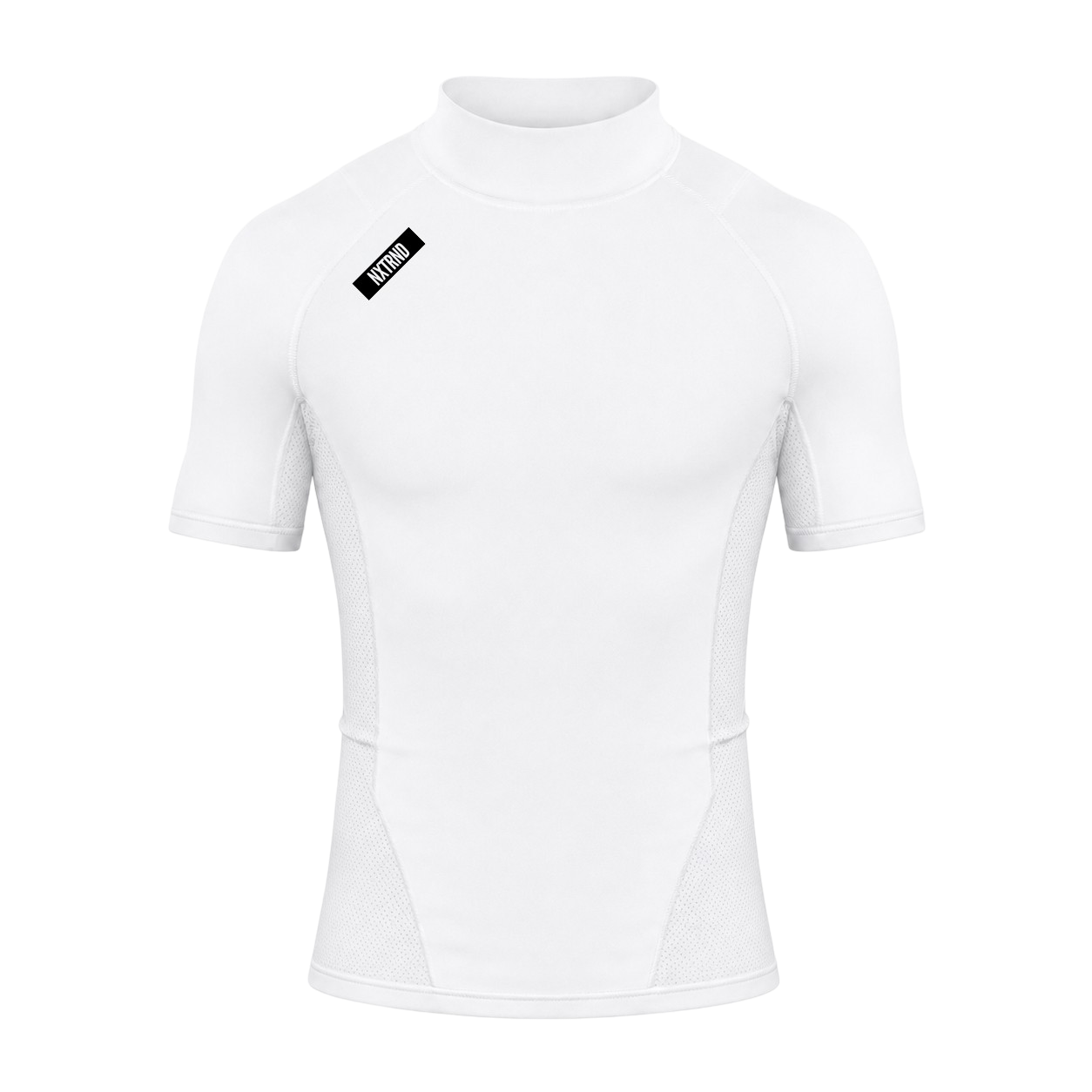 Nxtrnd Core Youth Turtleneck Compression Short Sleeve White