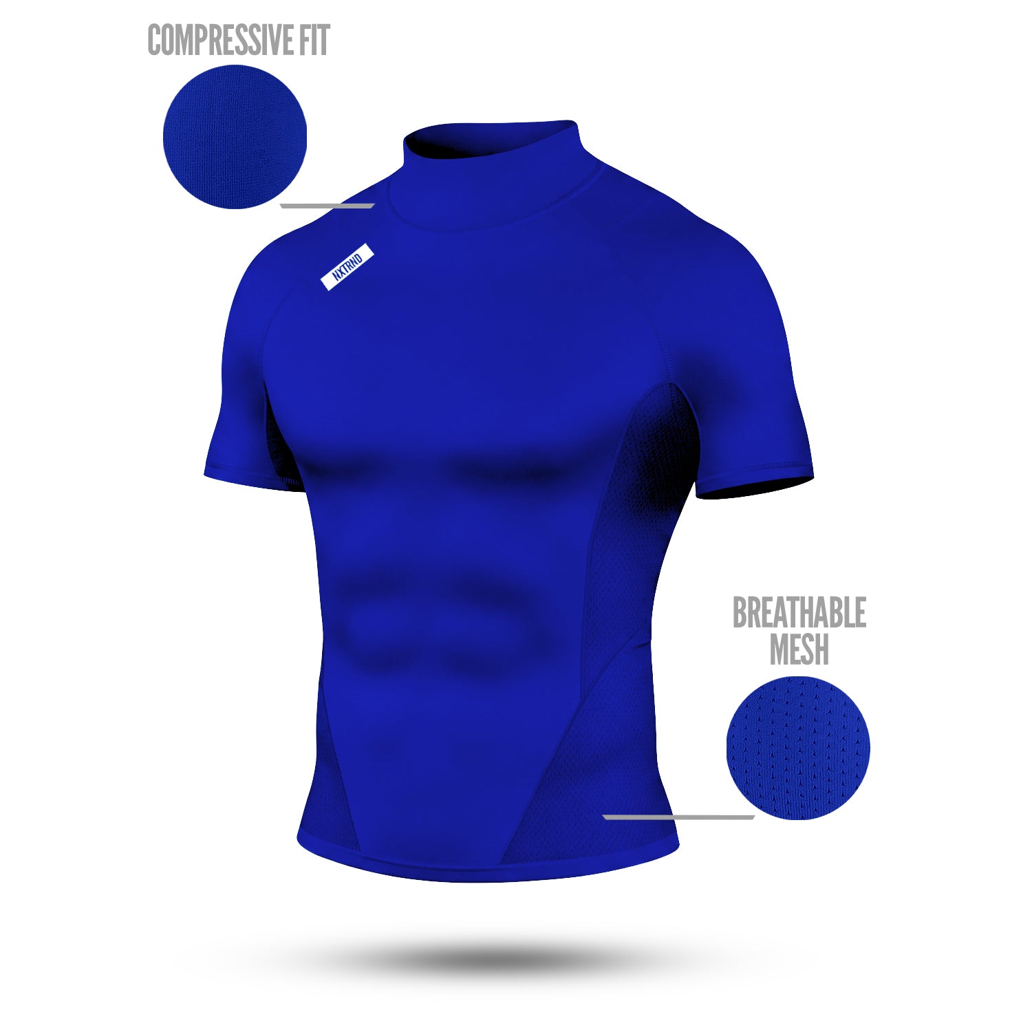 Nxtrnd Core Col roulé à manches courtes de compression bleu