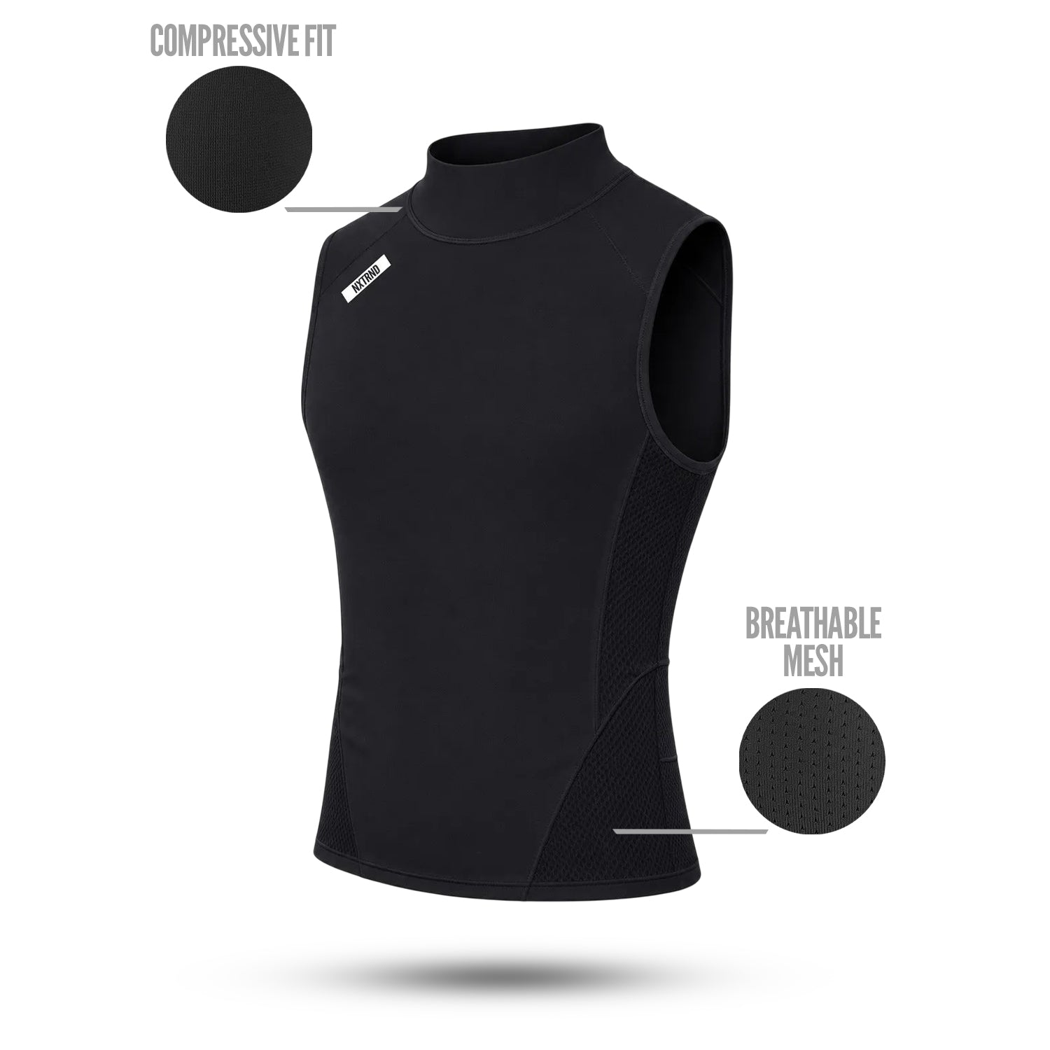 Nxtrnd Core Youth Turtleneck Compression Sleeveless Black