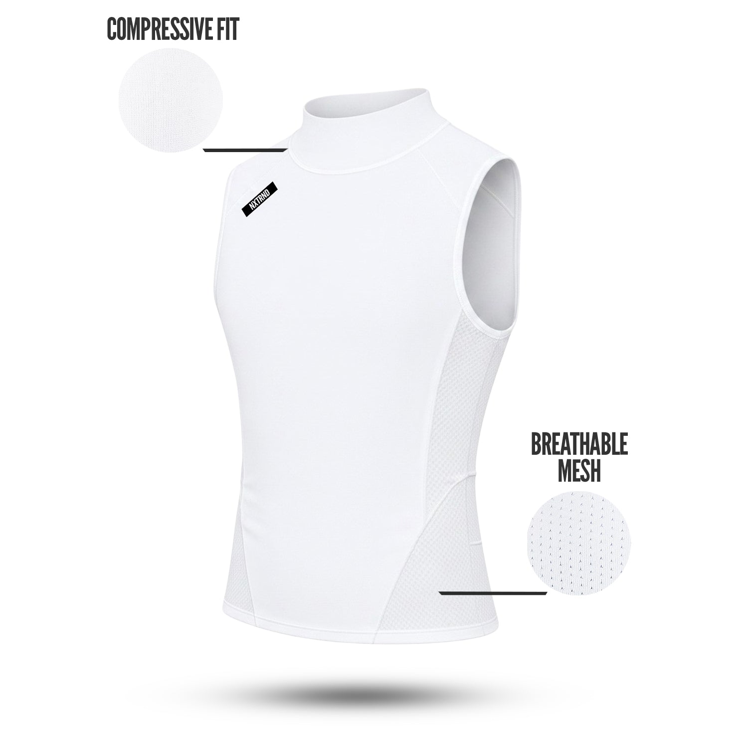 Nxtrnd Core Youth Turtleneck Compression Sleeveless White