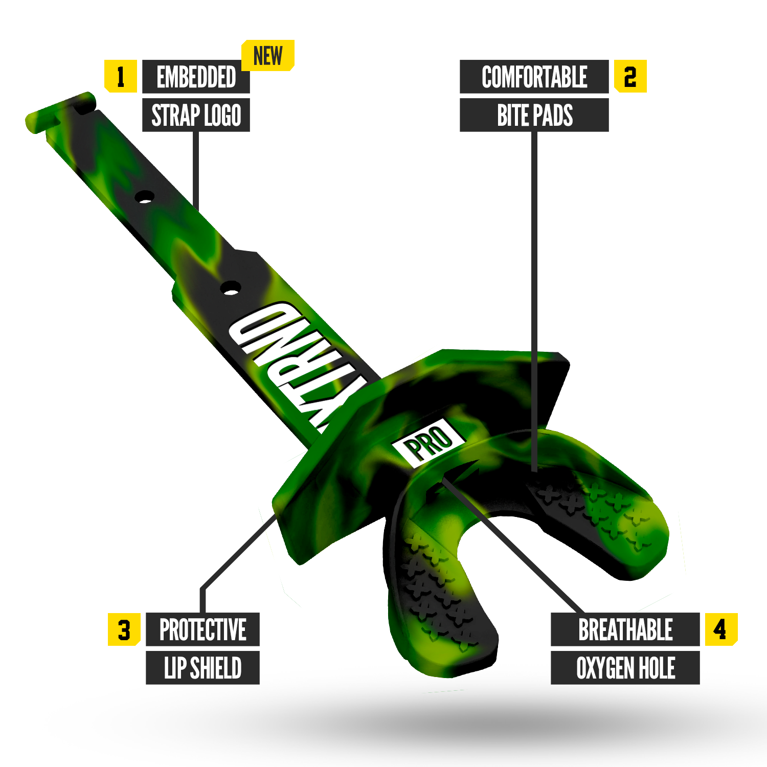 NXTRND TWO® Pro Mouth Guard Cosmic Green & Black
