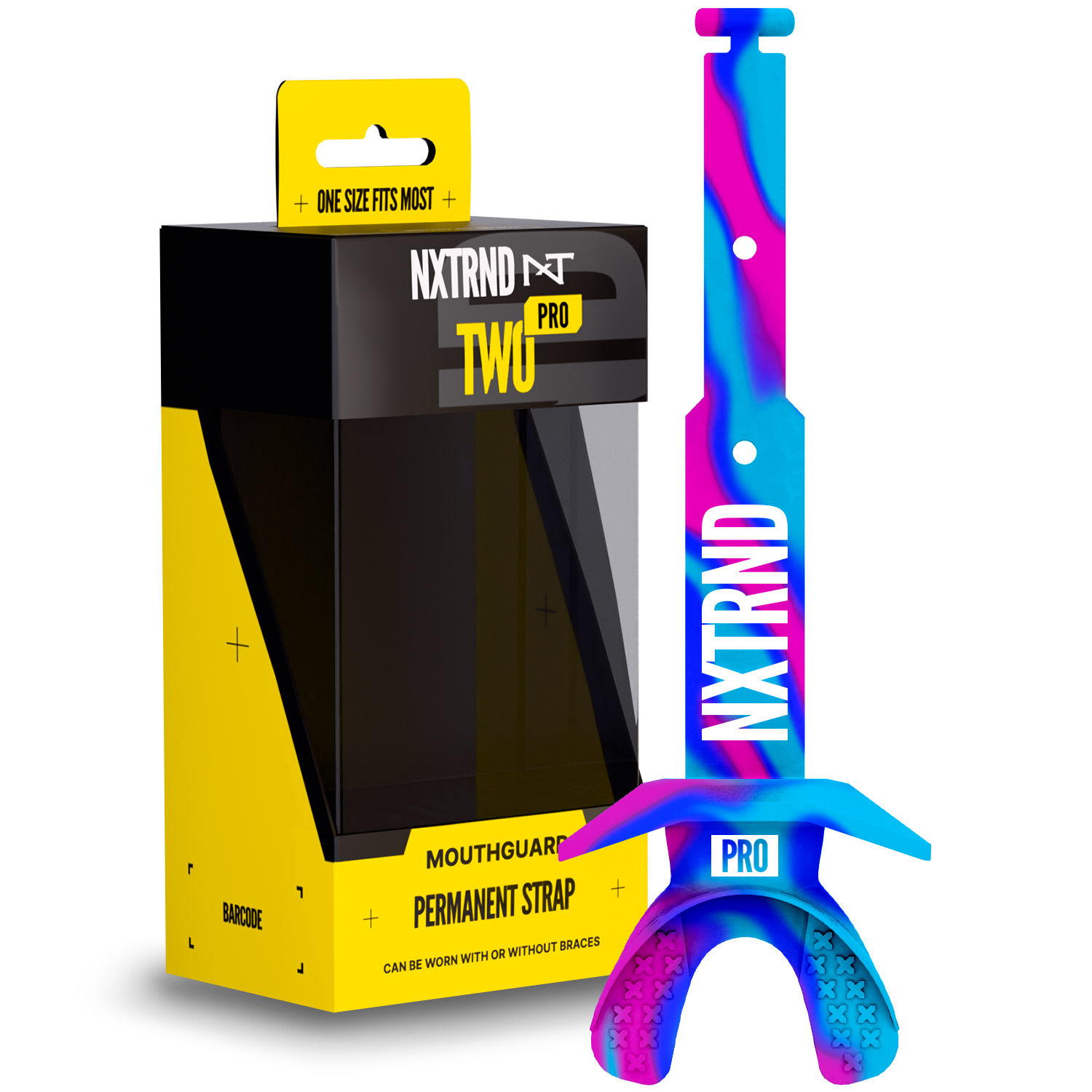NXTRND TWO® Pro Mouth Guard Cosmic Neon Blue & Pink