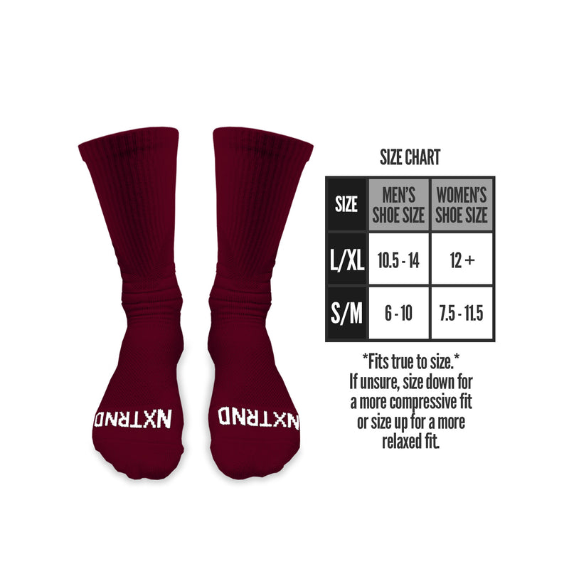 Load image into Gallery viewer, NXTRND Crew Socks Maroon 3-Pairs
