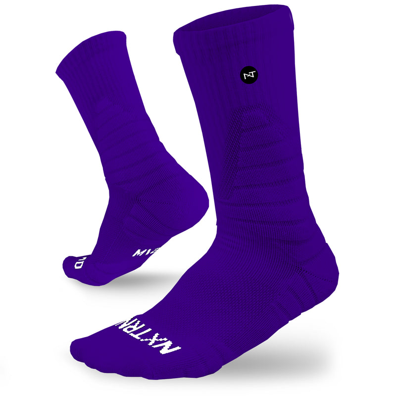 Load image into Gallery viewer, NXTRND Crew Socks Purple 3-Pairs
