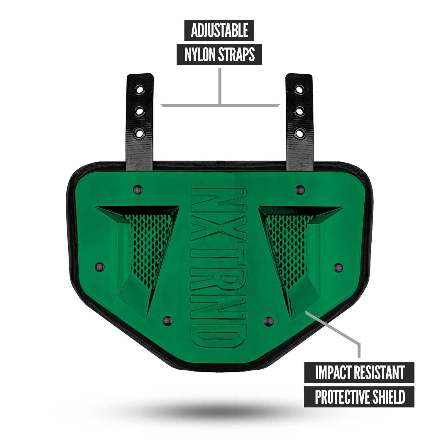 NXTRND B-PLATE® Football Back Plate Chrome Dark Green