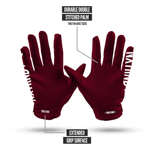 NXTRND G1® Football Gloves Maroon