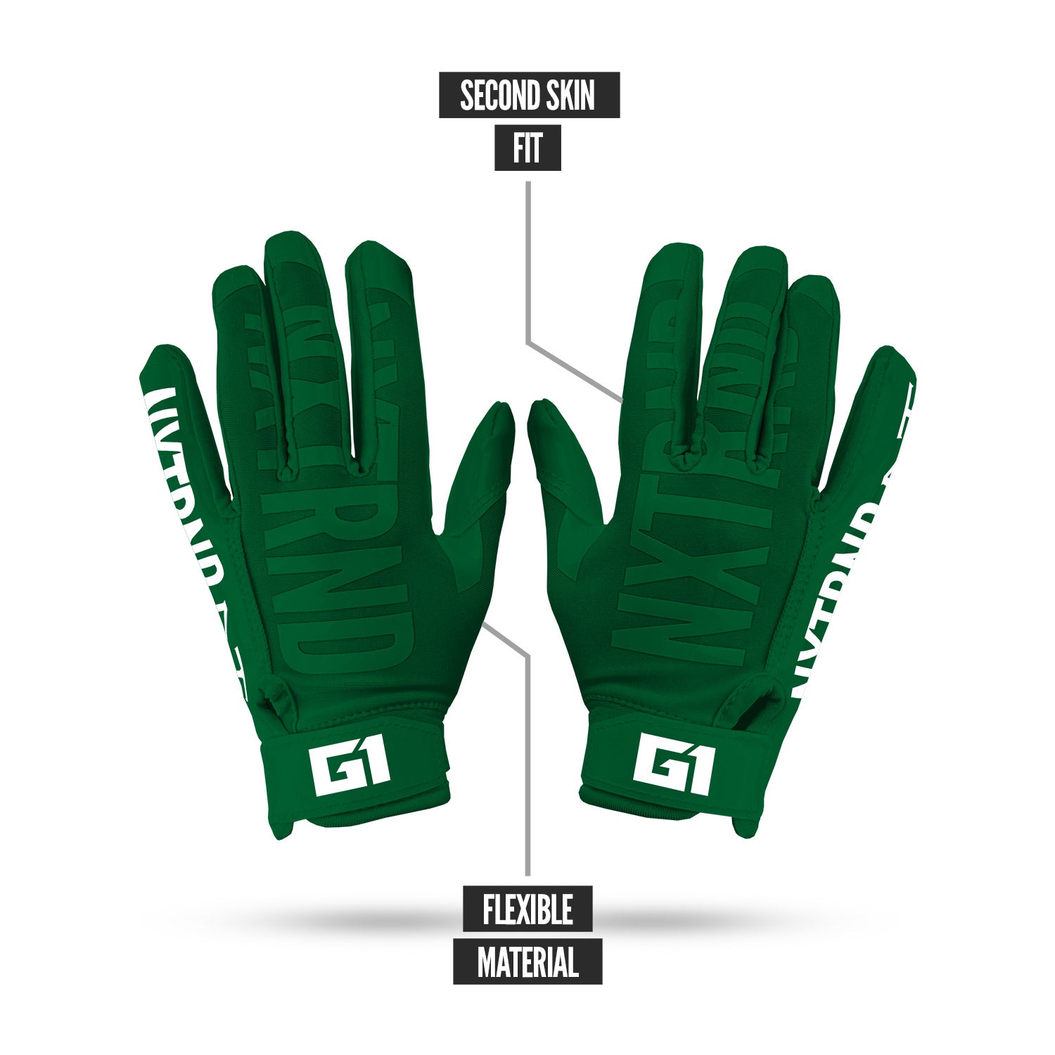 NXTRND G1® Youth Football Gloves Dark Green