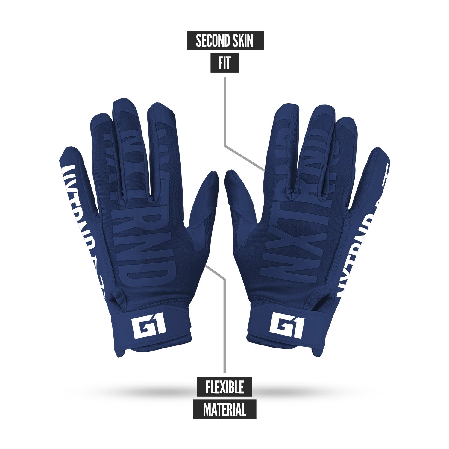 NXTRND G1® Youth Football Gloves Navy Blue