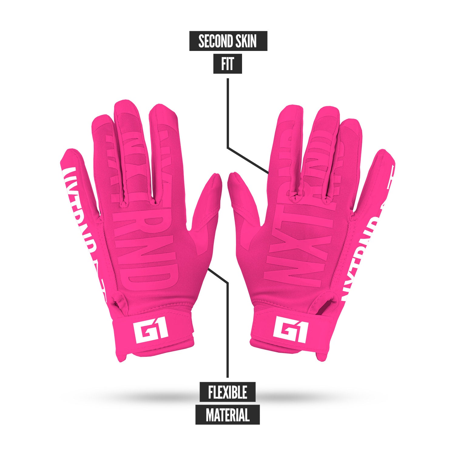 NXTRND G1® Youth Football Gloves Pink