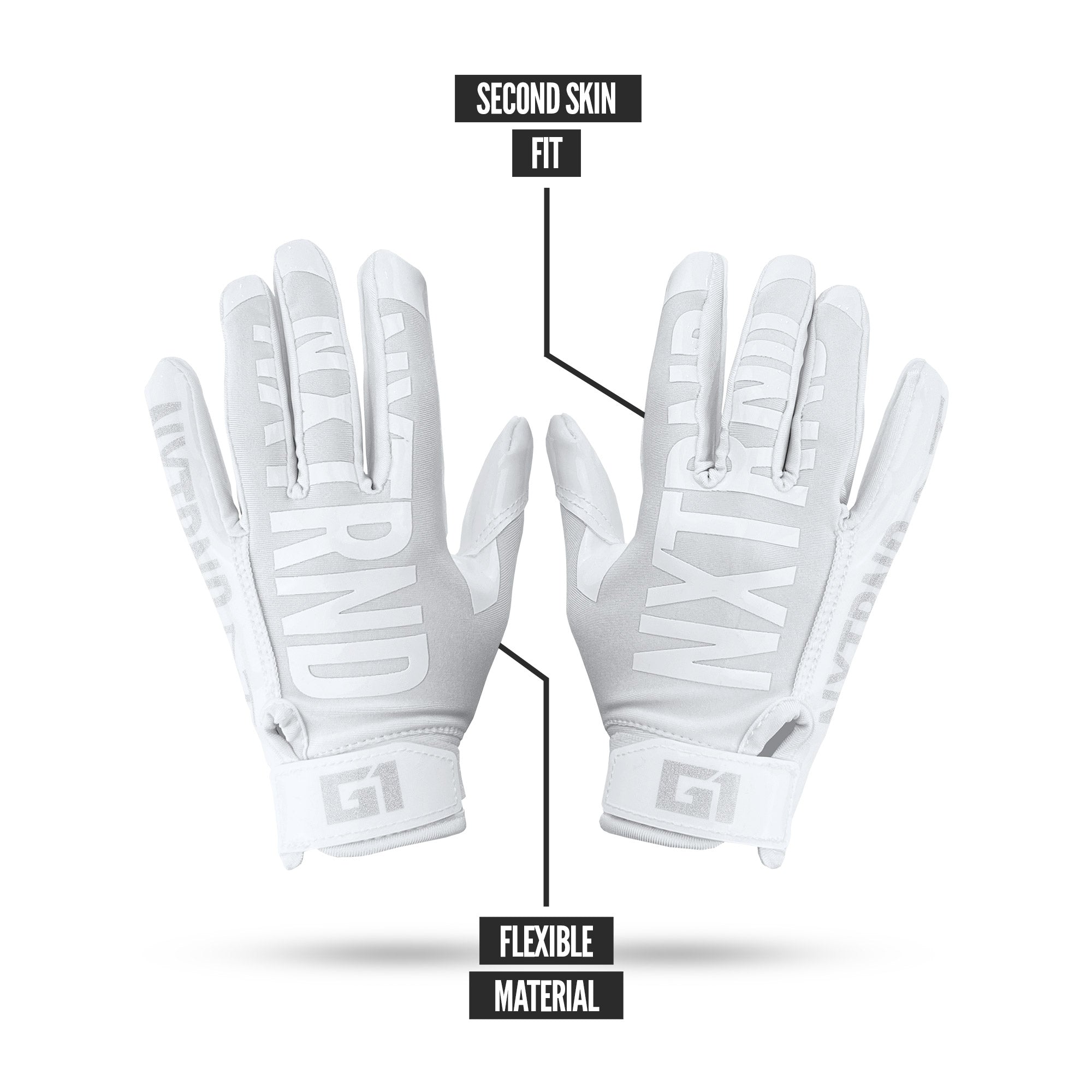 NXTRND G1® Youth Football Gloves White