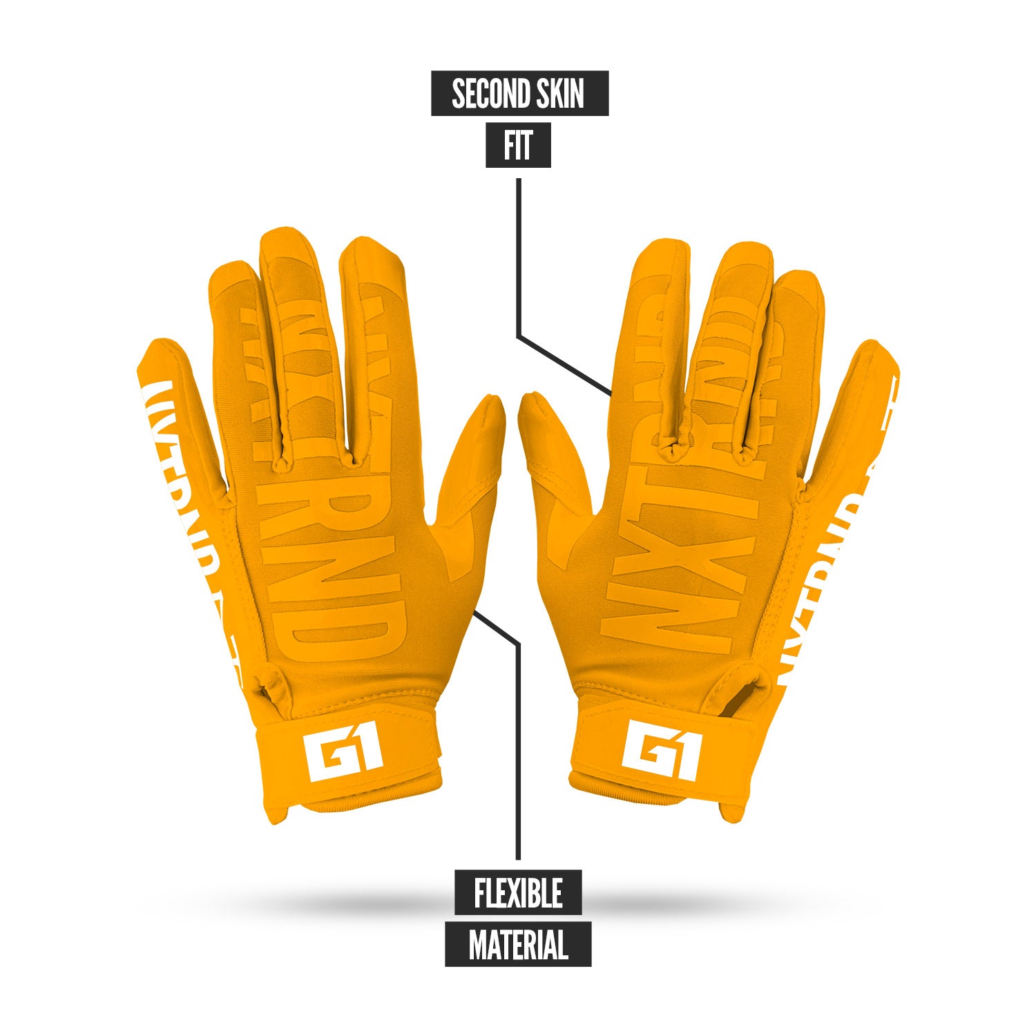 NXTRND G1® Youth Football Gloves Yellow