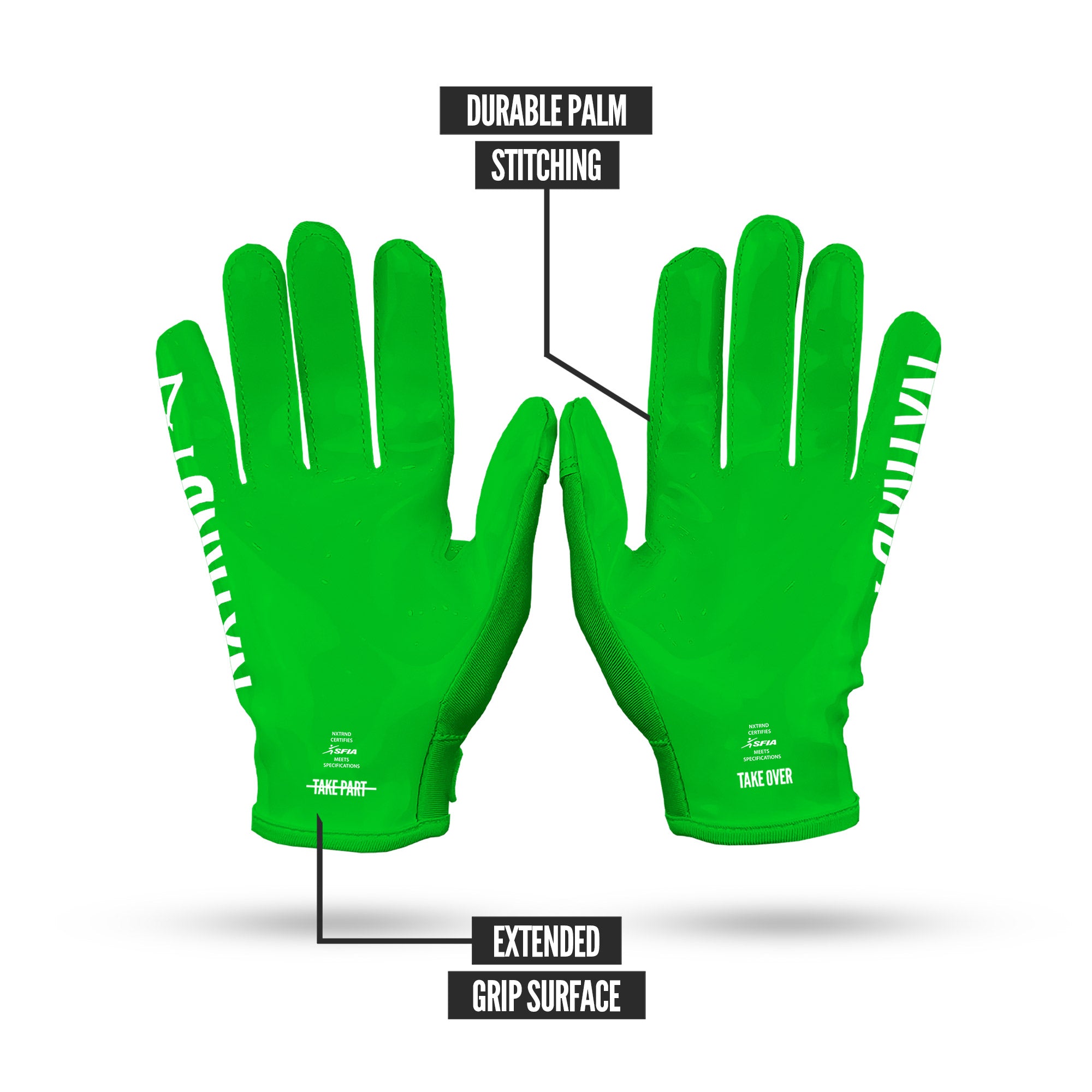 NXTRND G1® Football Gloves Green