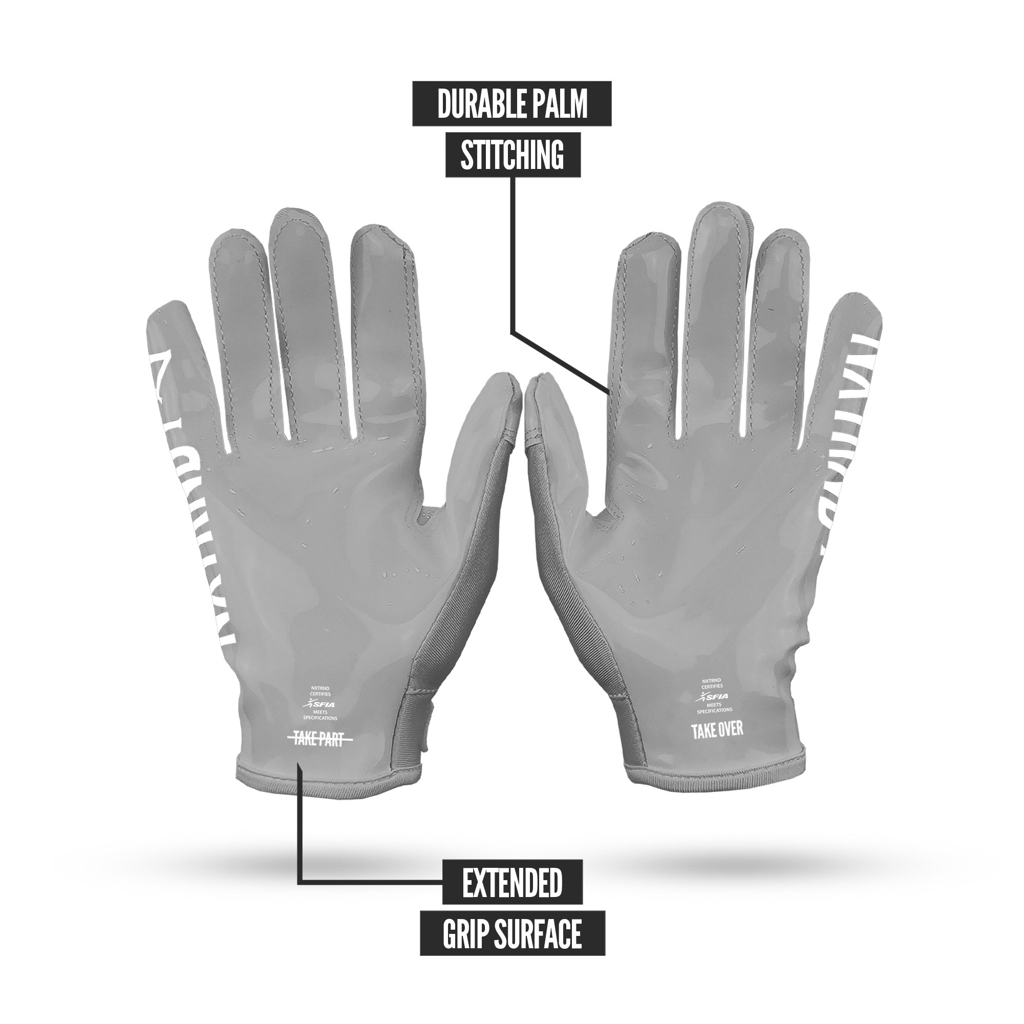 NXTRND G1® Football Gloves Grey