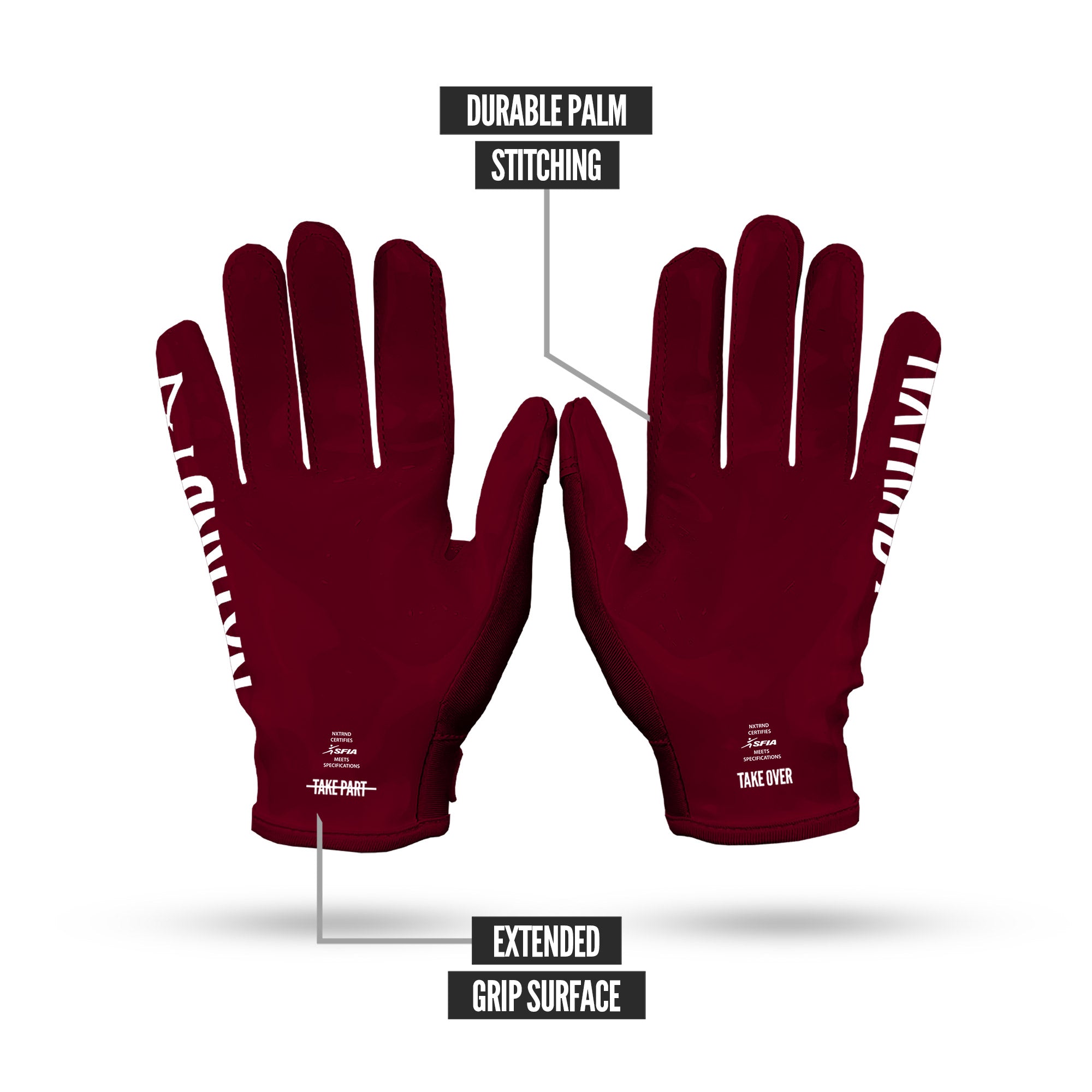 NXTRND G1® Football Gloves Maroon