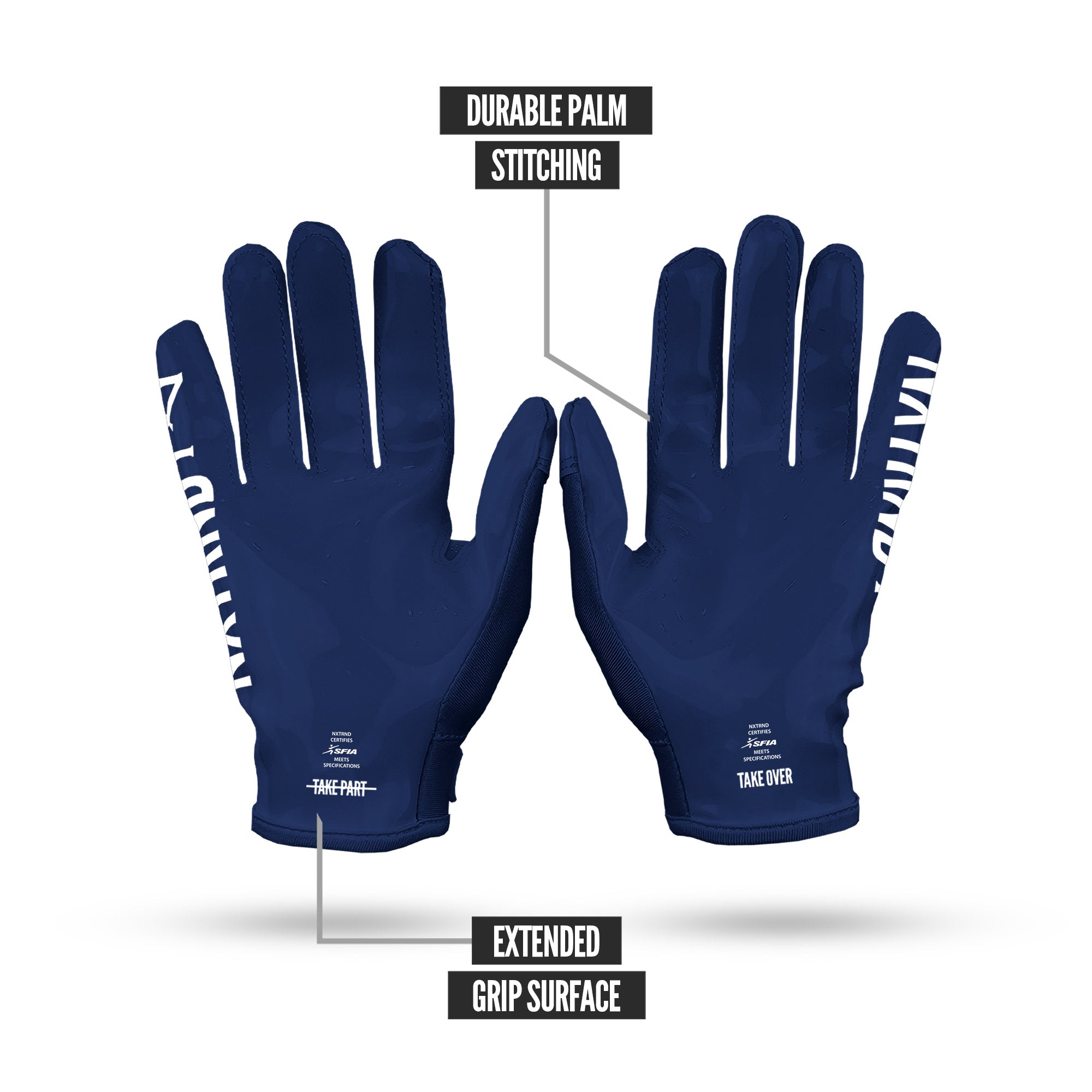 NXTRND G1® Youth Football Gloves Navy Blue