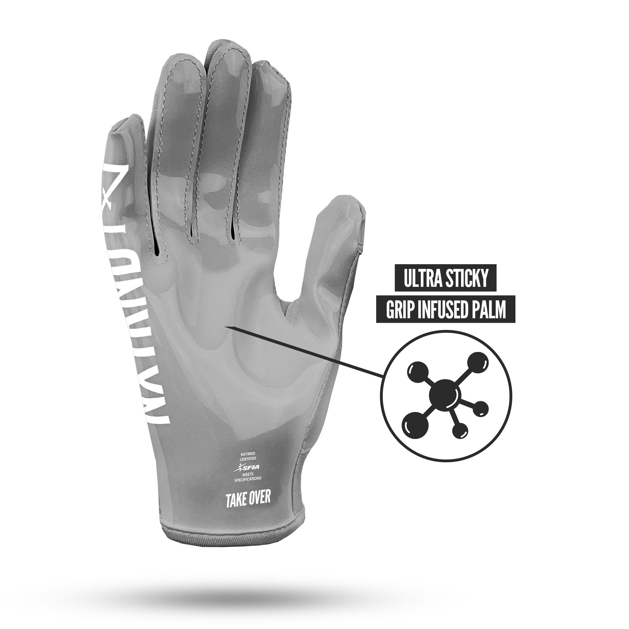 NXTRND G1® Football Gloves Grey