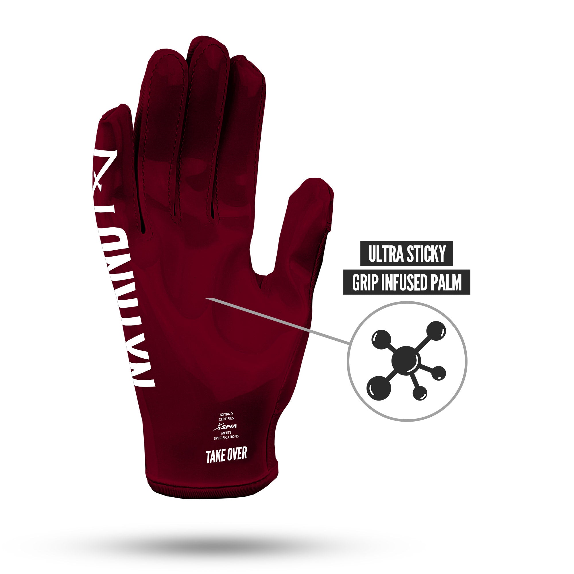 NXTRND G1® Football Gloves Maroon