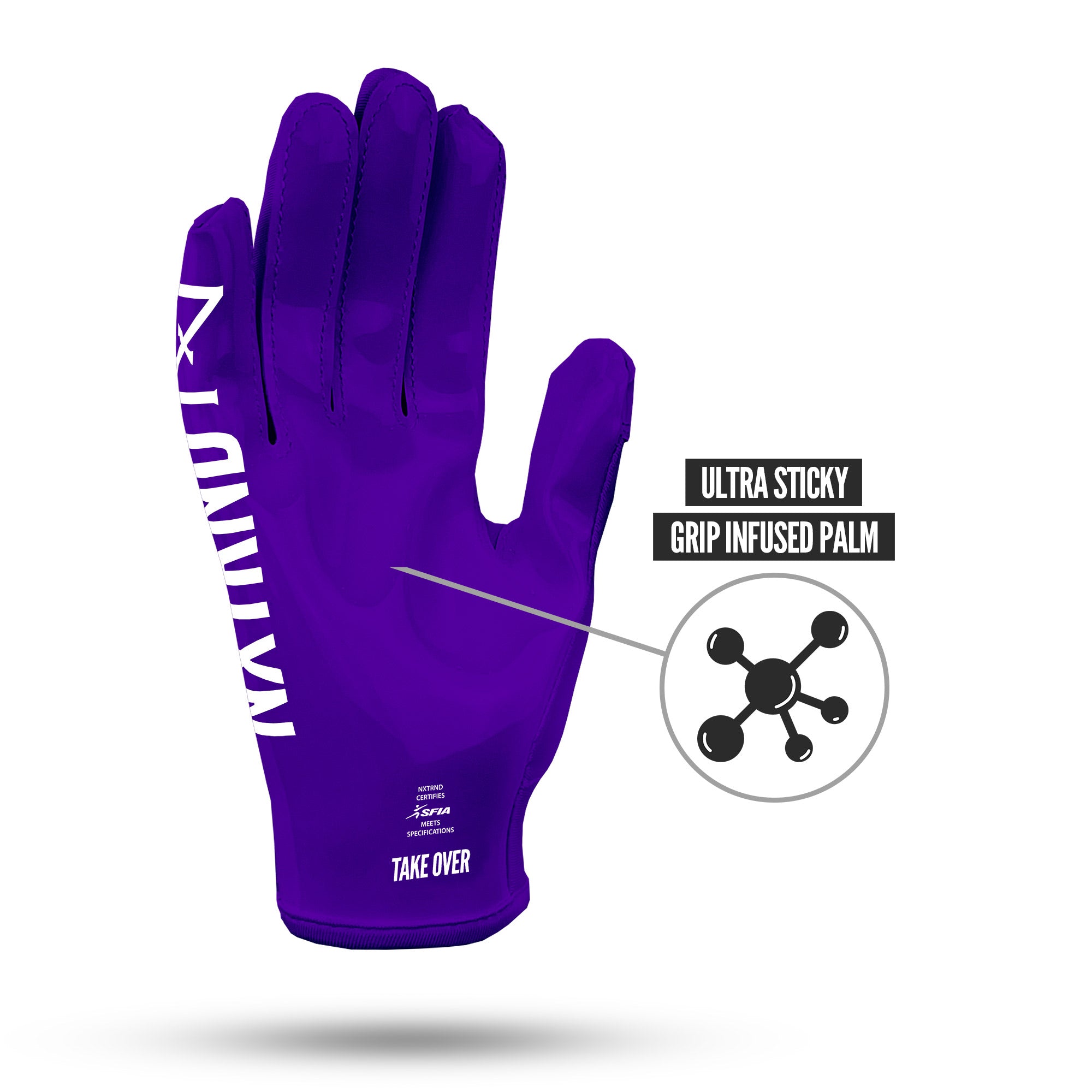 Nxtrnd G1 Football Gloves Purple Purple Youth Medium