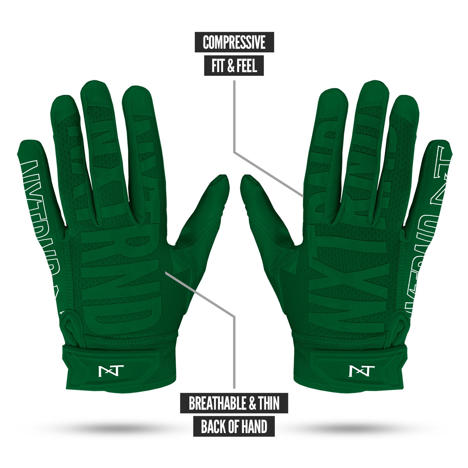 NXTRND G2® Football Gloves Dark Green