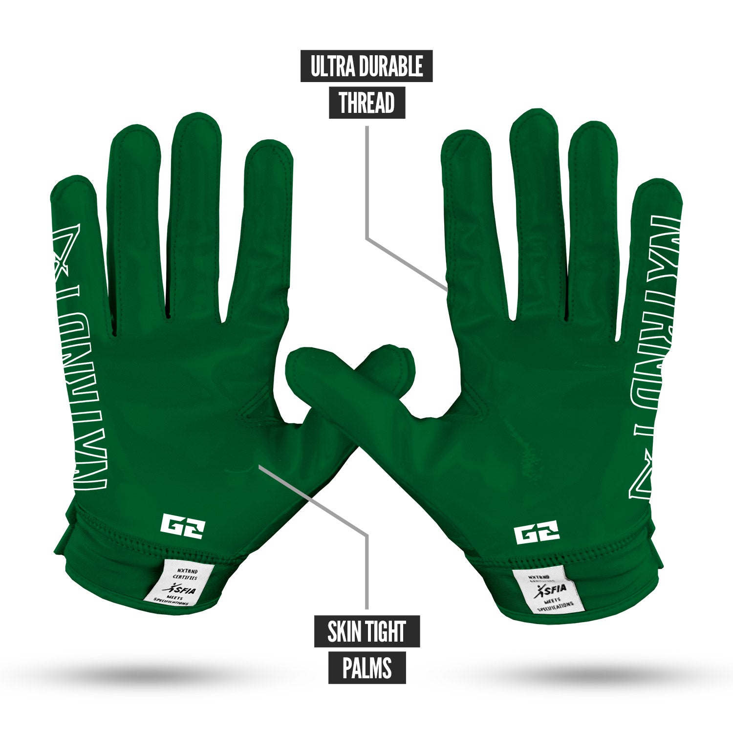 NXTRND G2® Football Gloves Dark Green