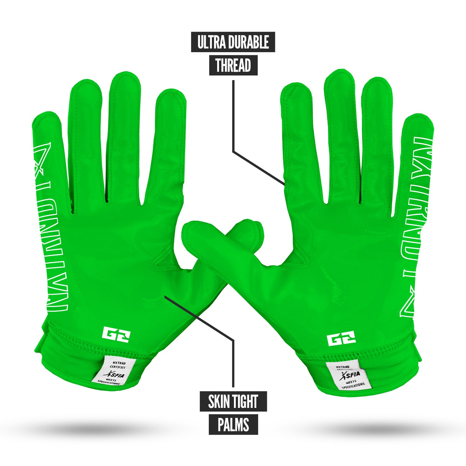 NXTRND G2® Football Gloves Green