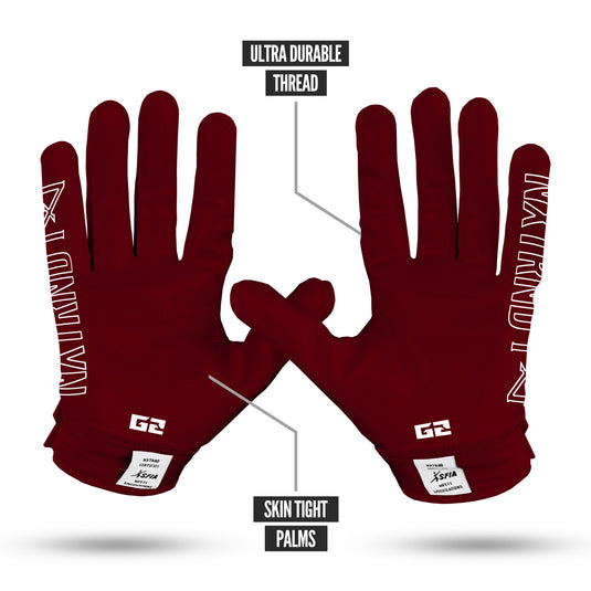 NXTRND G2® Football Gloves Maroon