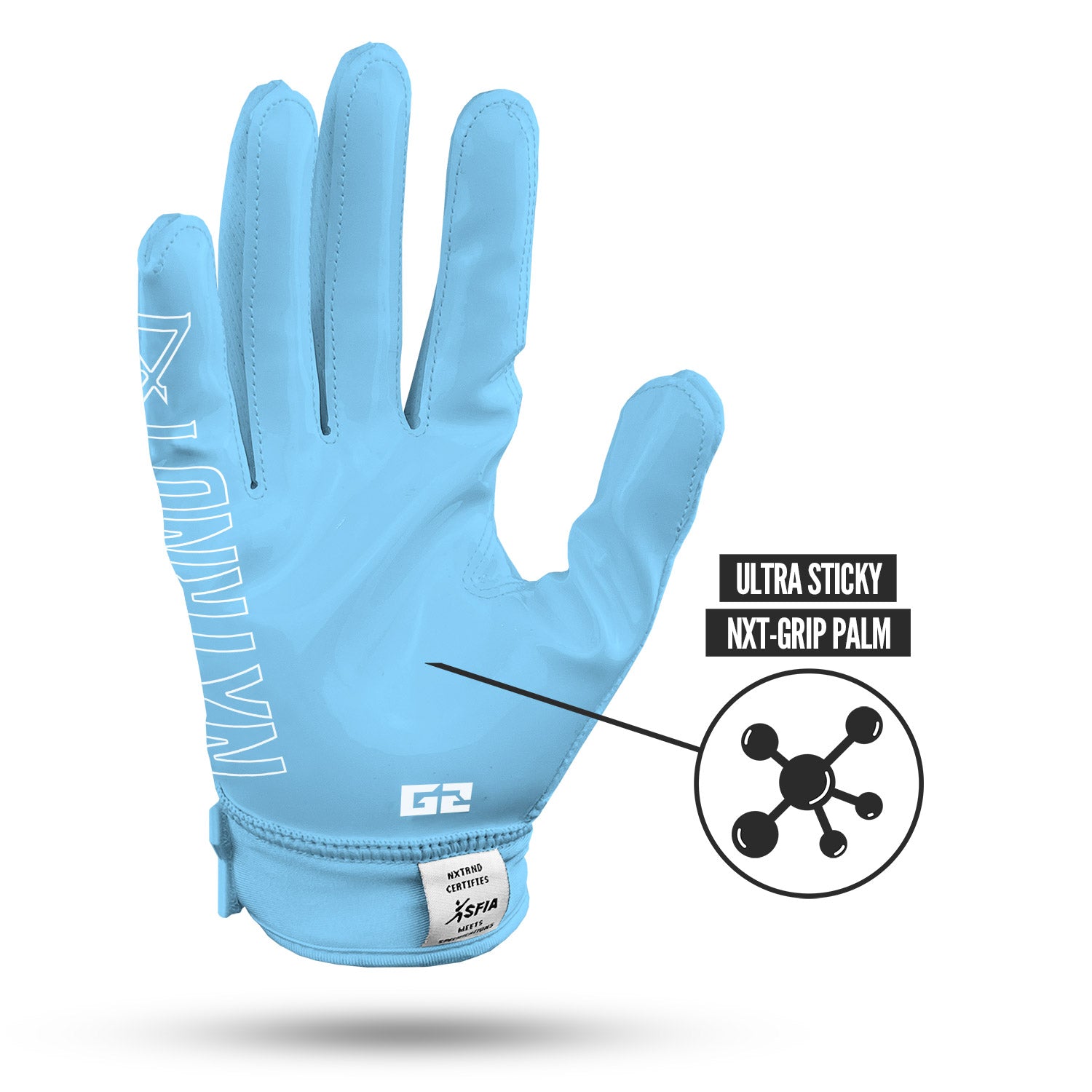 NXTRND G2® Football Gloves Columbia Blue