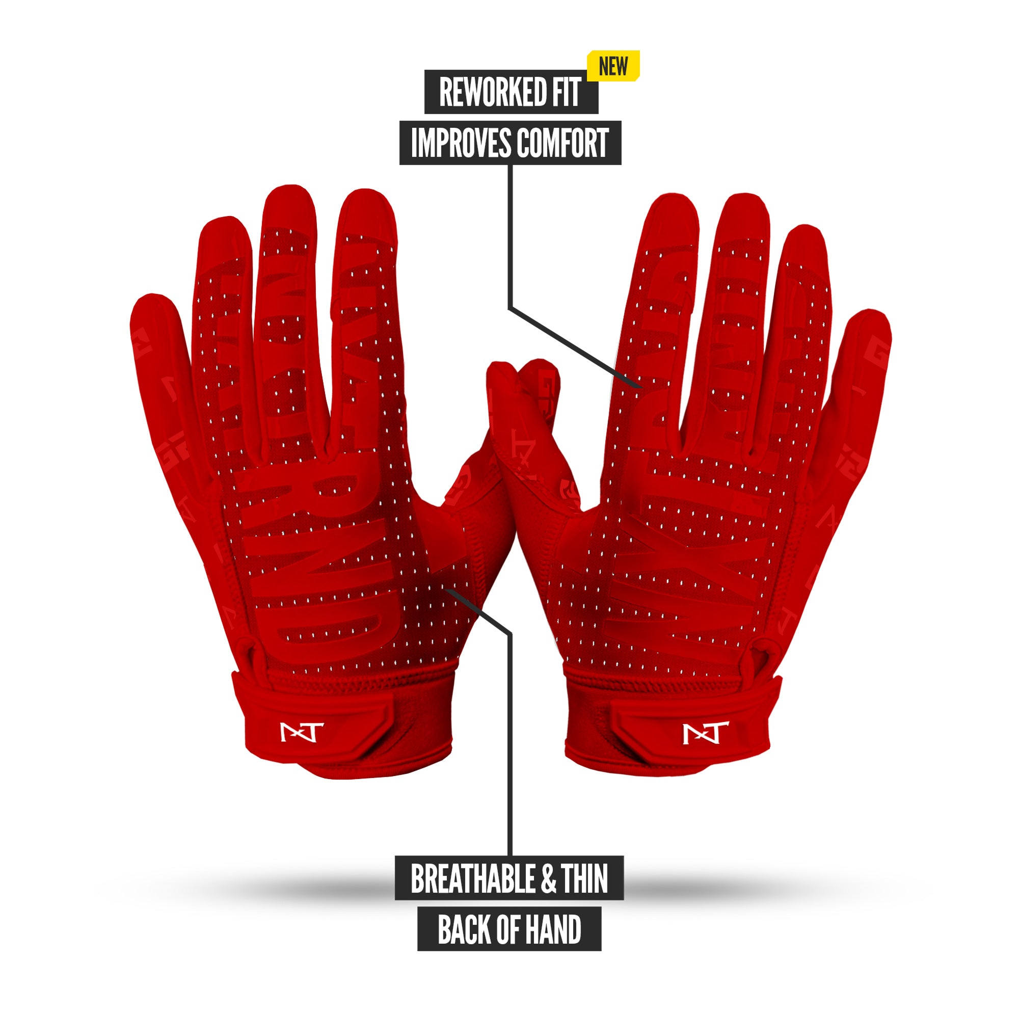 NXTRND G2® Pro Skeleton Football Gloves Red & White
