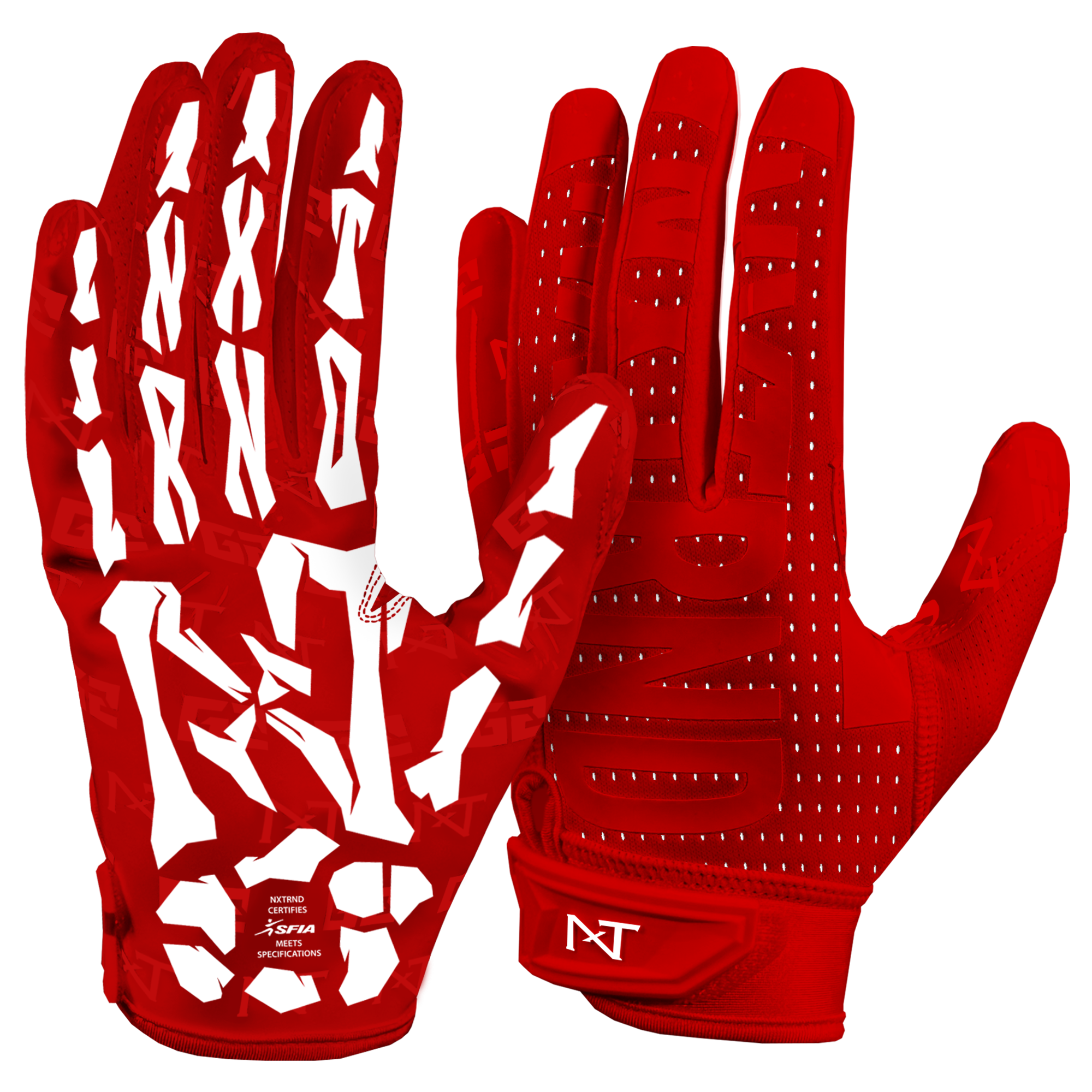 NXTRND G2® Pro Skeleton Football Gloves Red & White