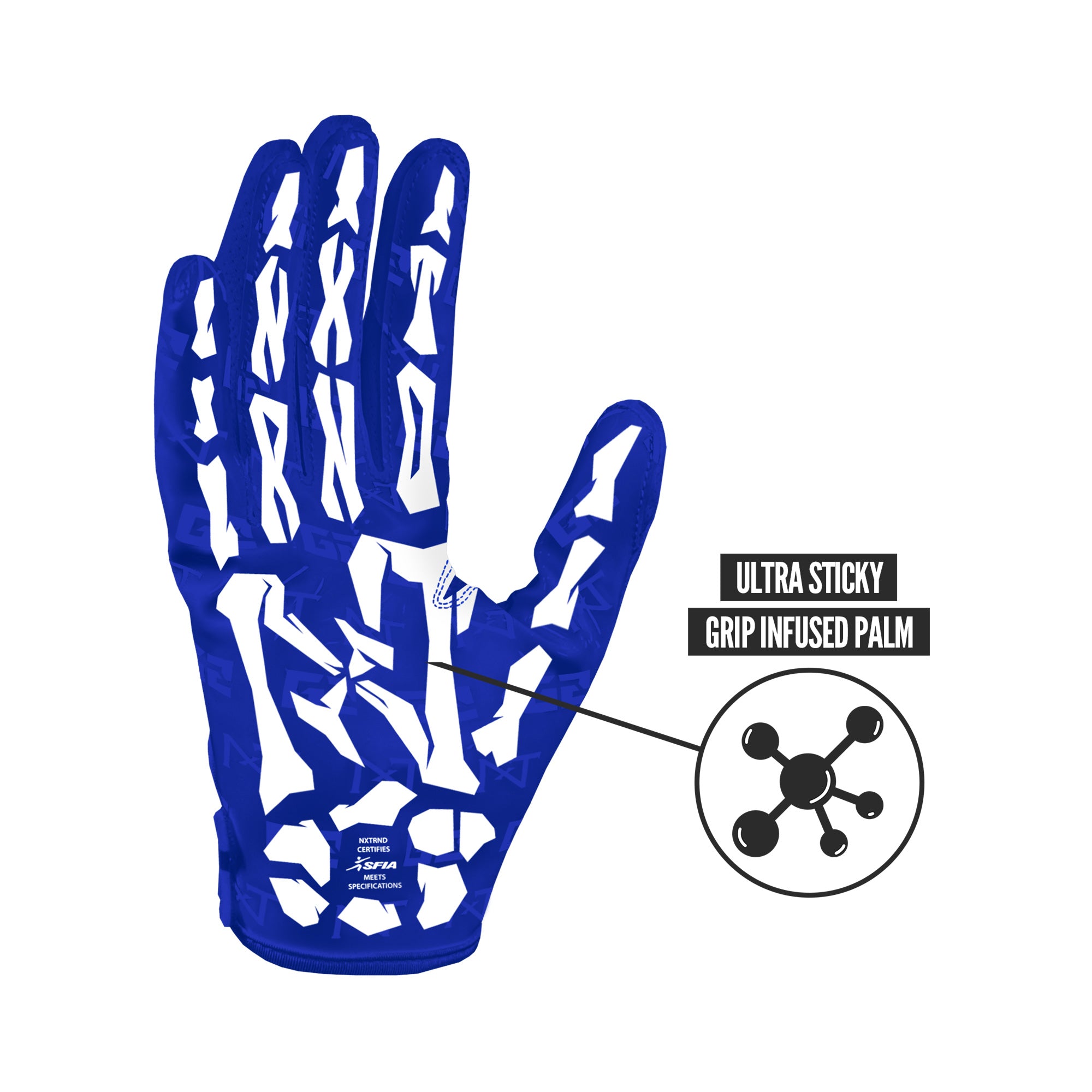 NXTRND G2® Pro Skeleton Football Gloves Blue & White