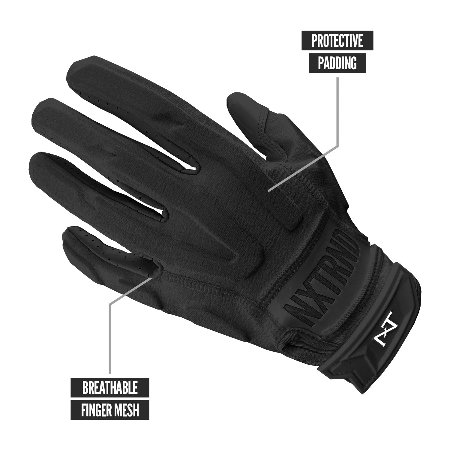 NXTRND G3® Padded Football Gloves Black