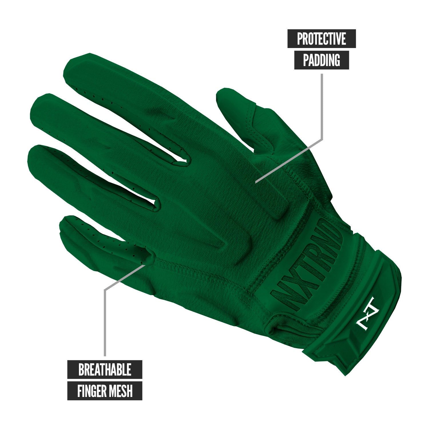 NXTRND G3® Padded Football Gloves Dark Green