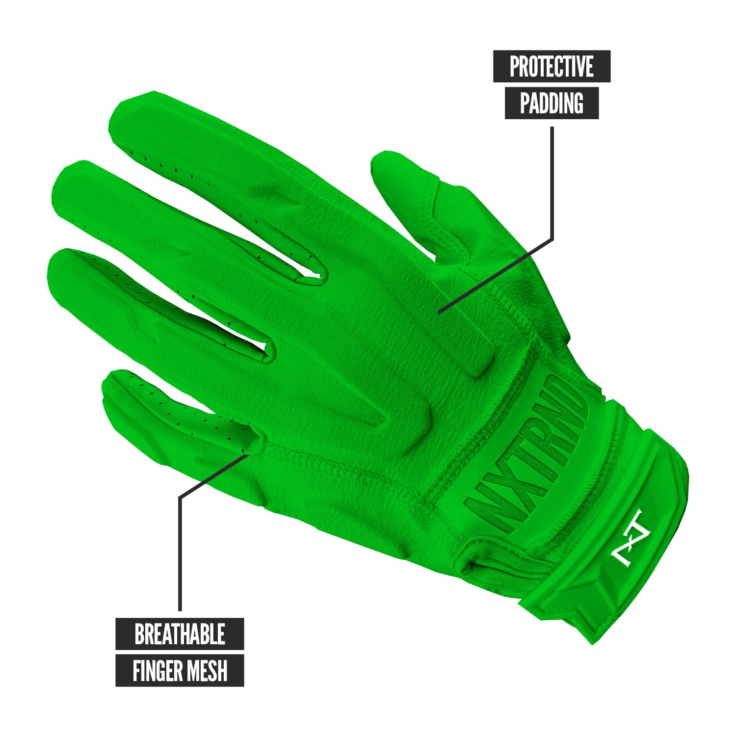 NXTRND G3® Padded Football Gloves Green