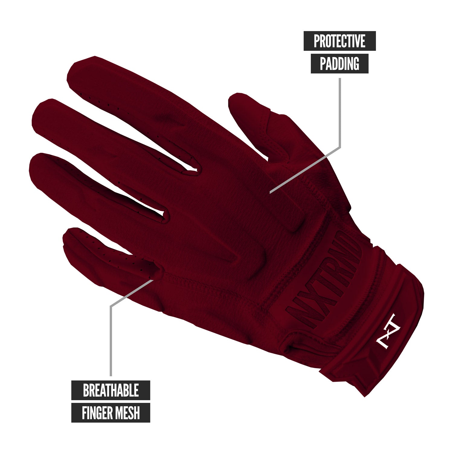 NXTRND G3® Padded Football Gloves Maroon