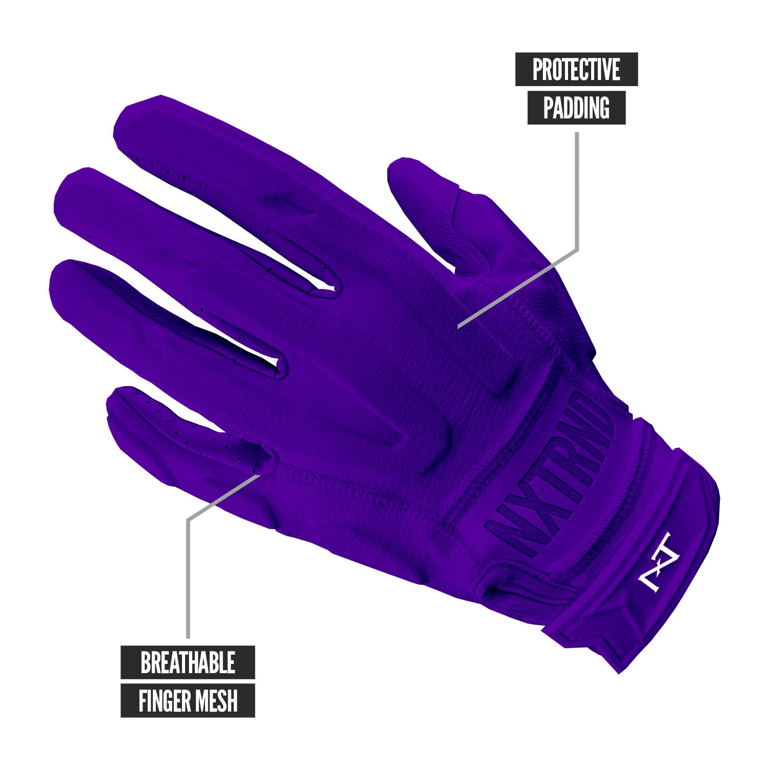 NXTRND G3® Padded Football Gloves Purple