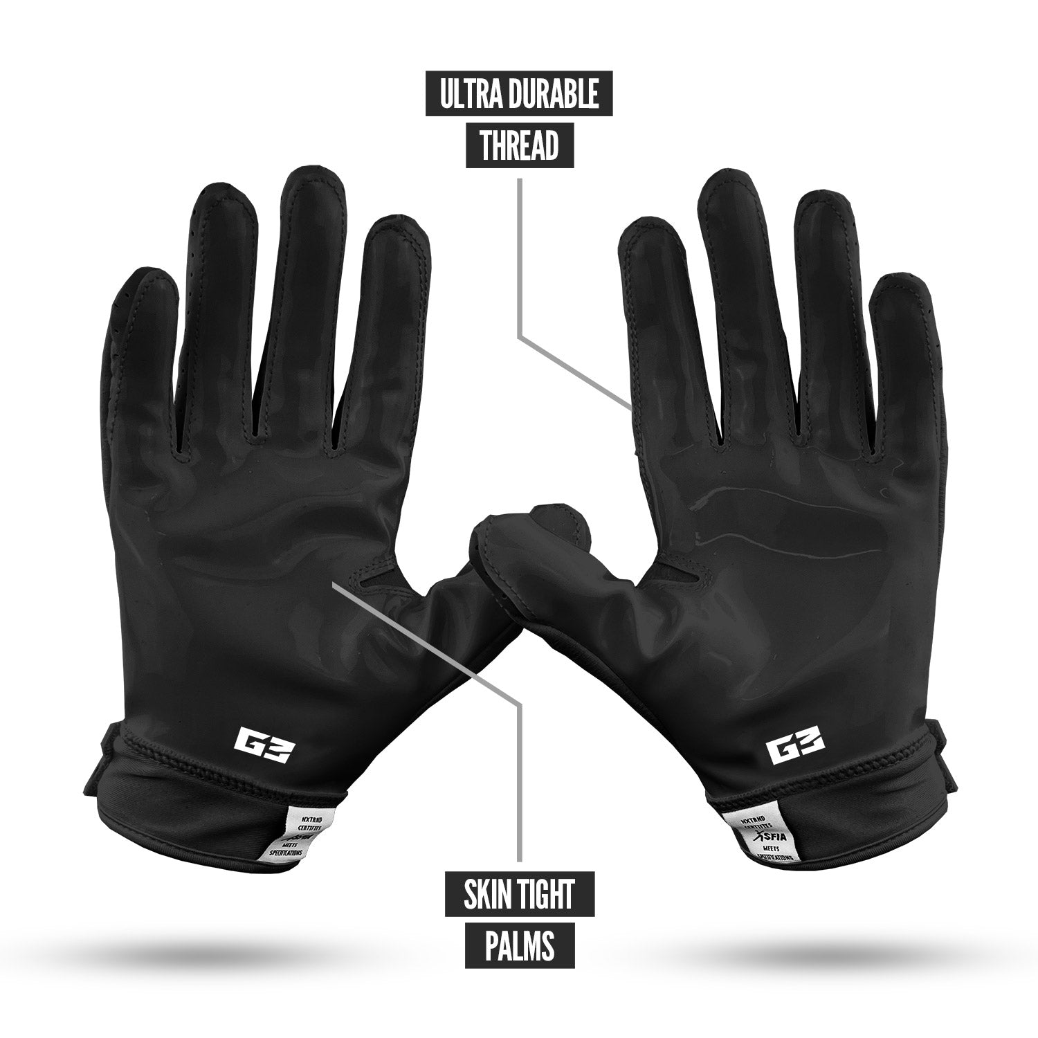 NXTRND G3® Padded Football Gloves Black