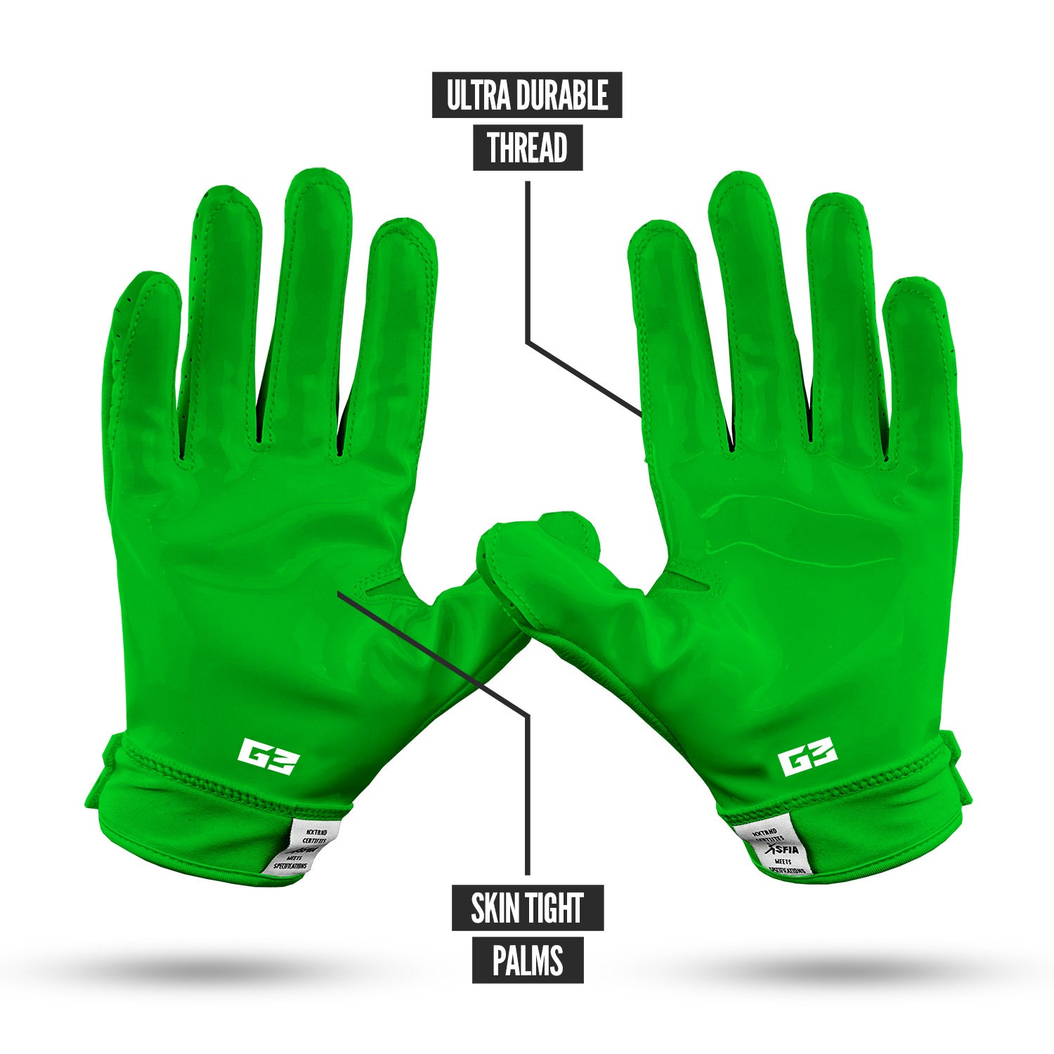 NXTRND G3® Padded Football Gloves Green