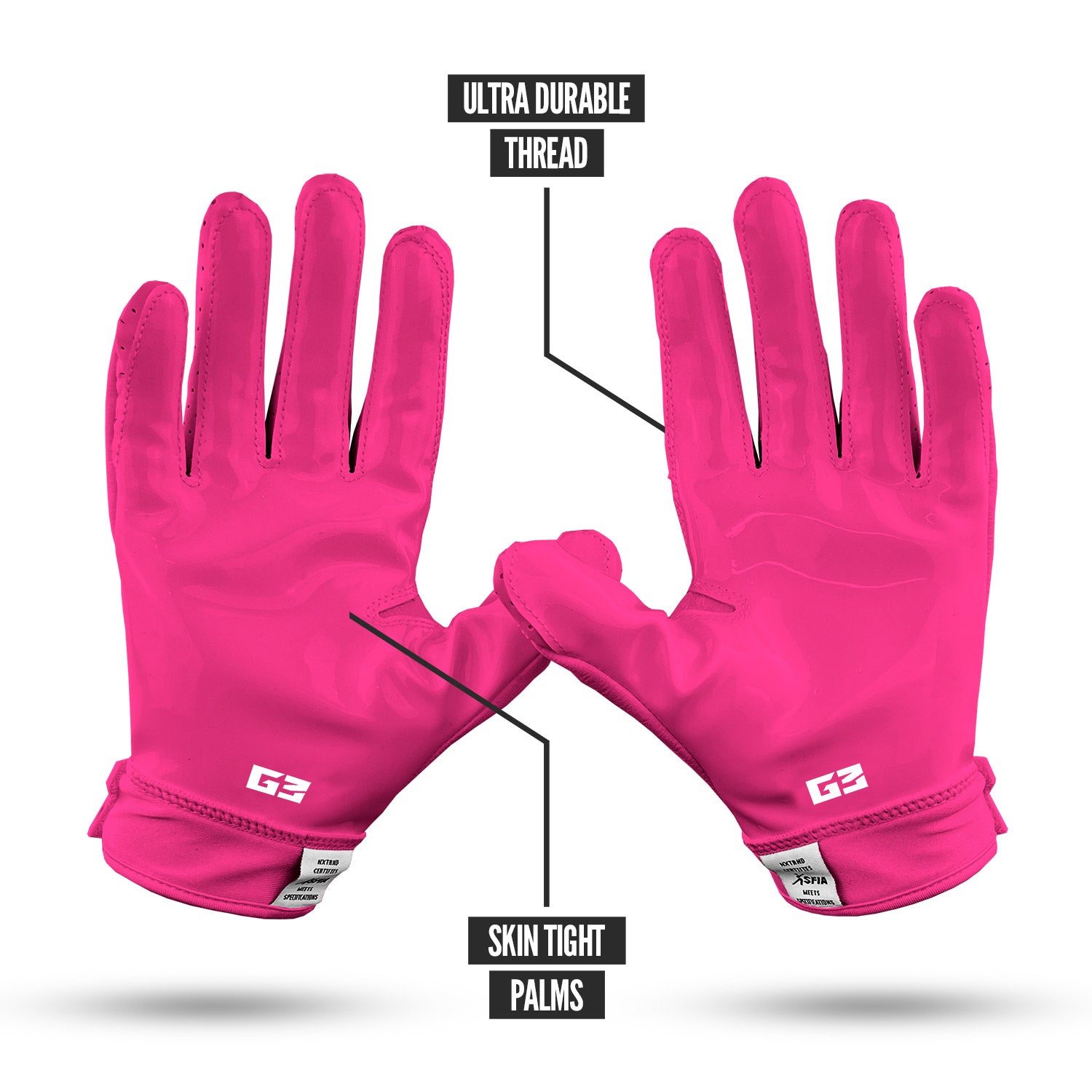 NXTRND G3® Padded Football Gloves Pink